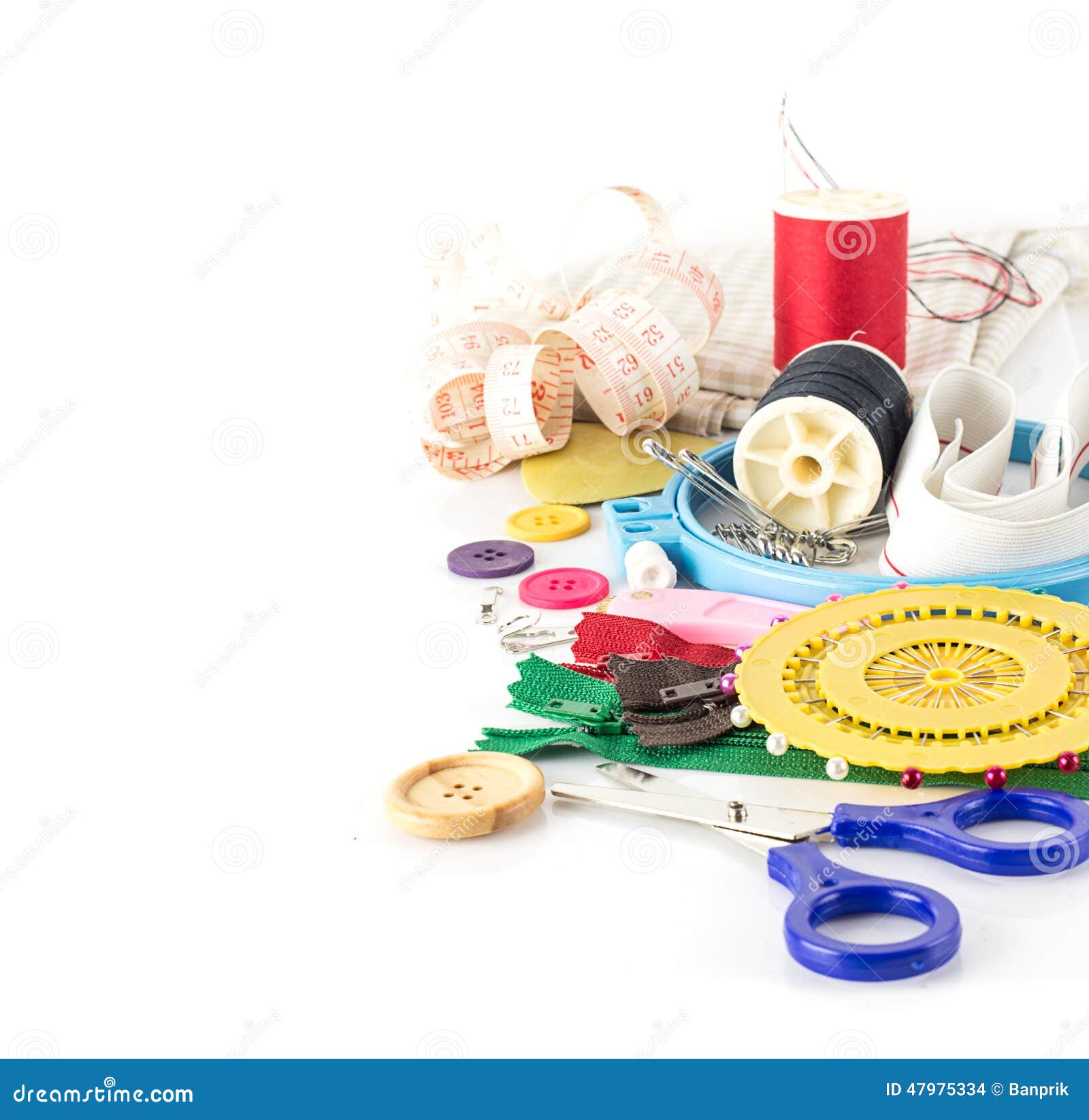 Embroidery Tools on White Background Stock Photo Image of craft