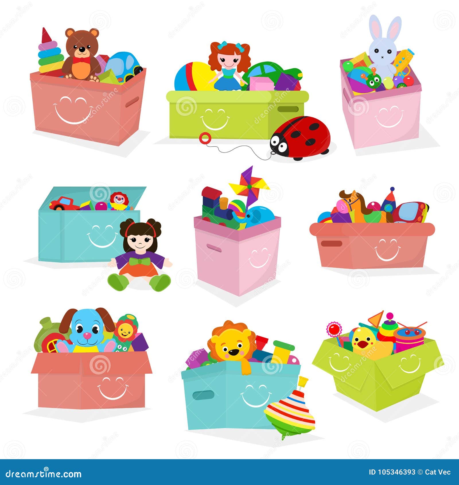Embroma Al Bebé Del Vector De La Caja De Juguetes Ilustración del Vector - Ilustración de embroma, caja: 105346393