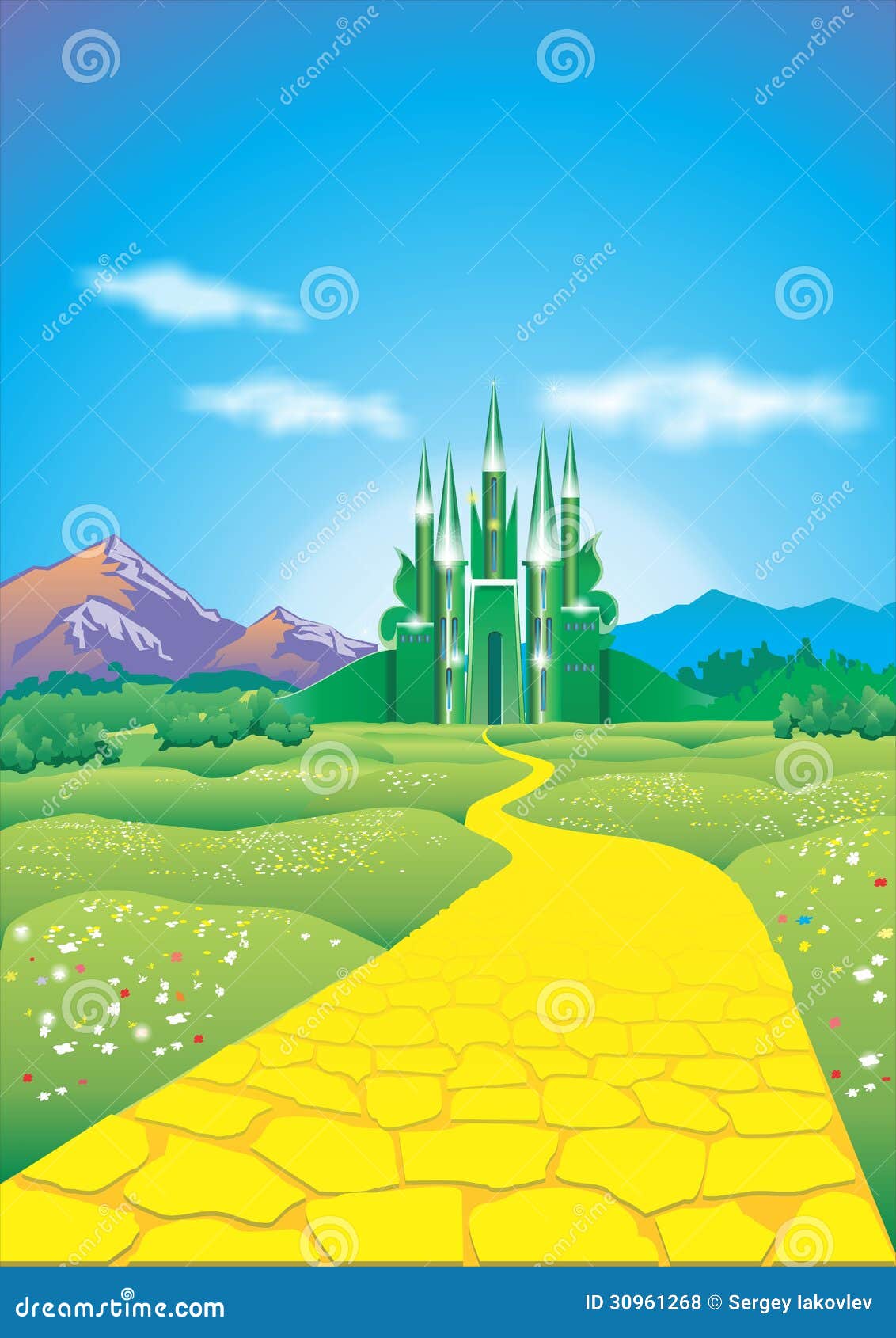 Emerald City Vector Illustration CartoonDealer.com #30961268 Yellow Brick R...