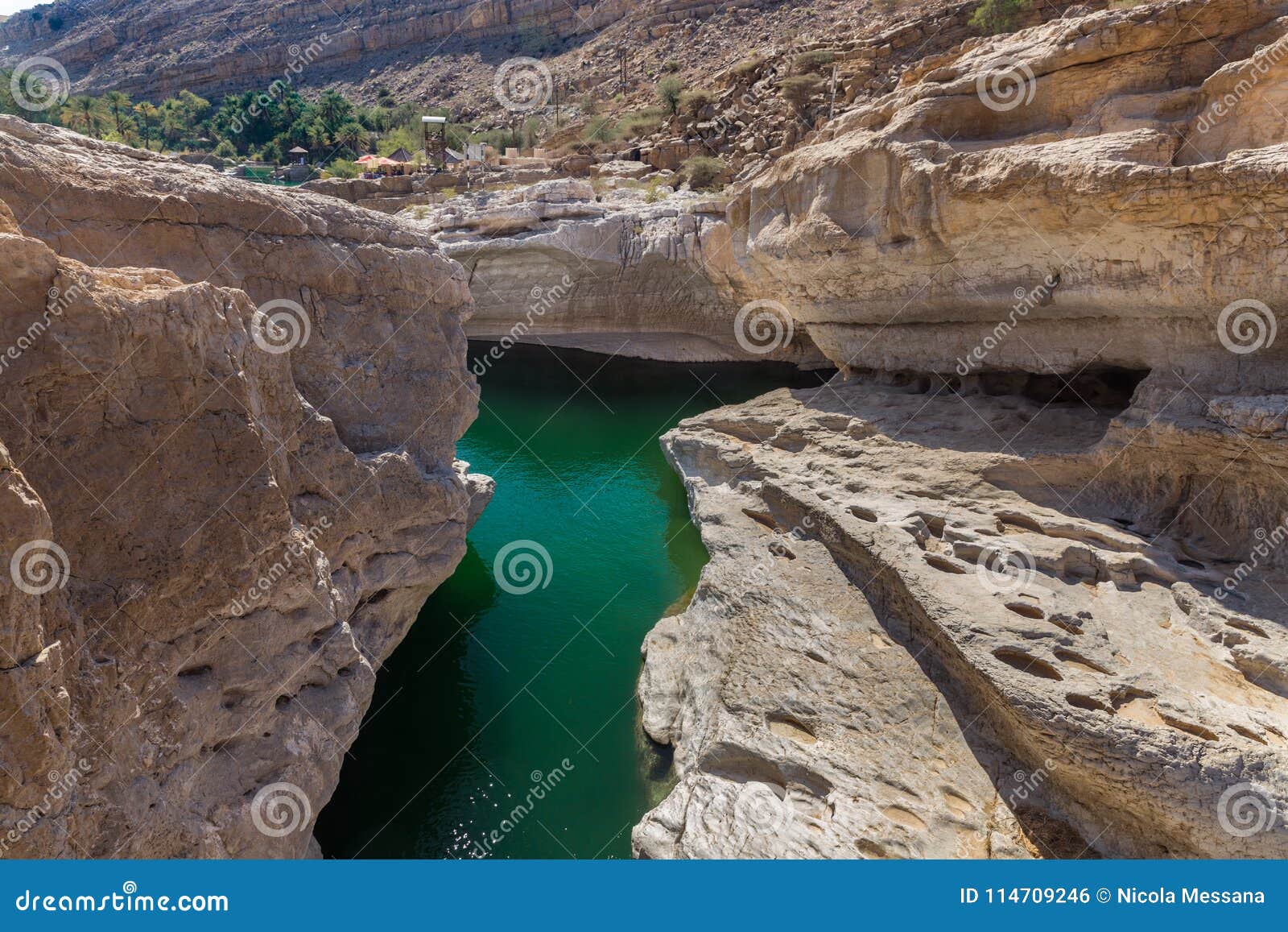 emerald pools in wadi bani khalid, oman