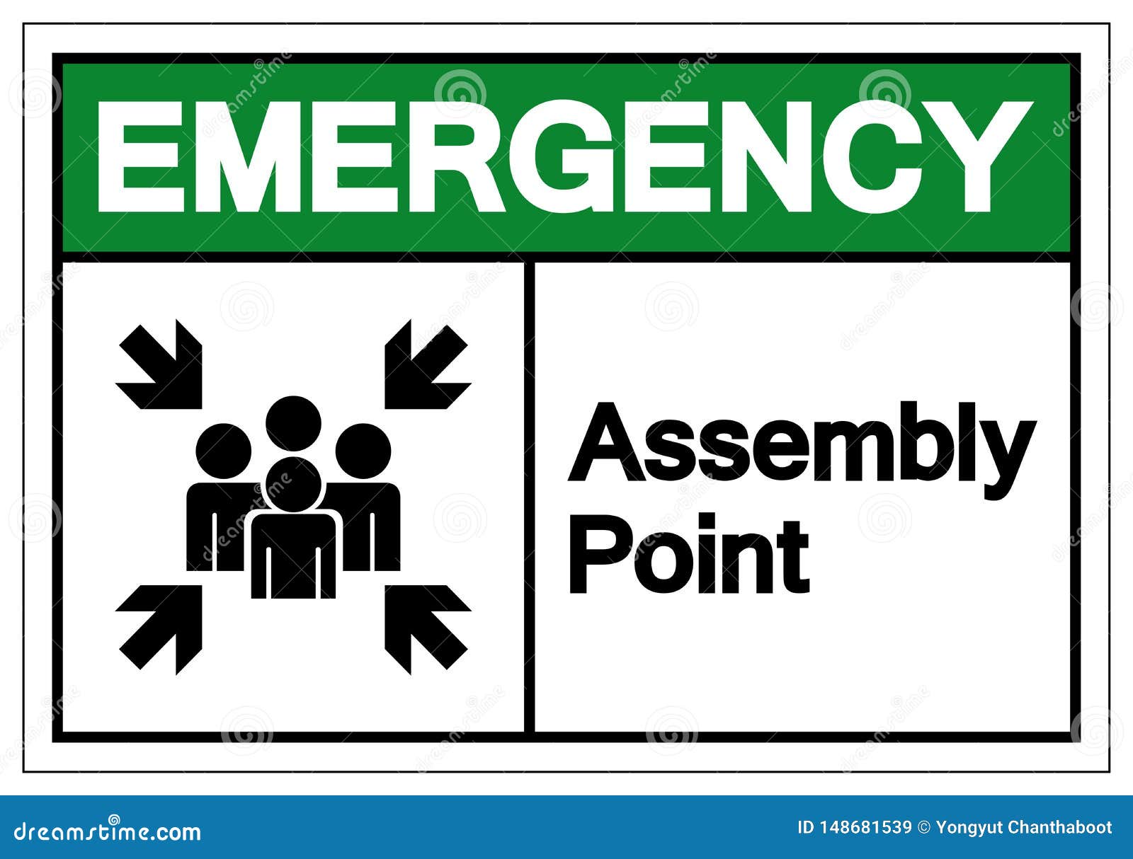 Emergency Assembly Point Solid Icon. Evacuation Gathering Sign Glyph ...