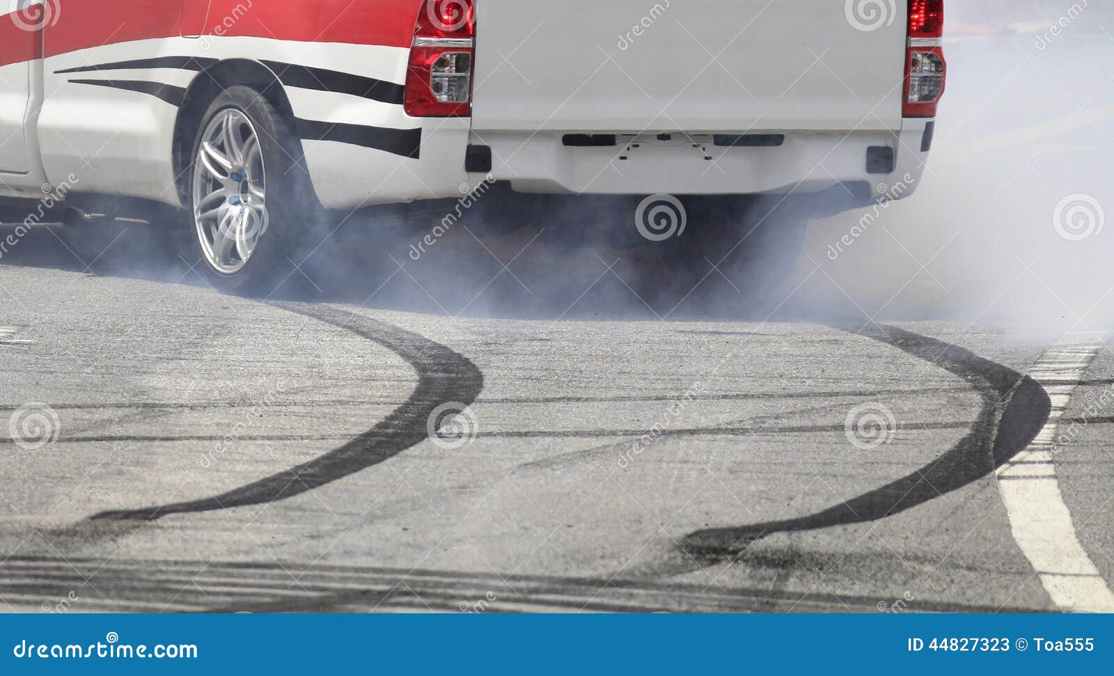 Emergency Braking Wheel on the Highway. Stock Image Image of