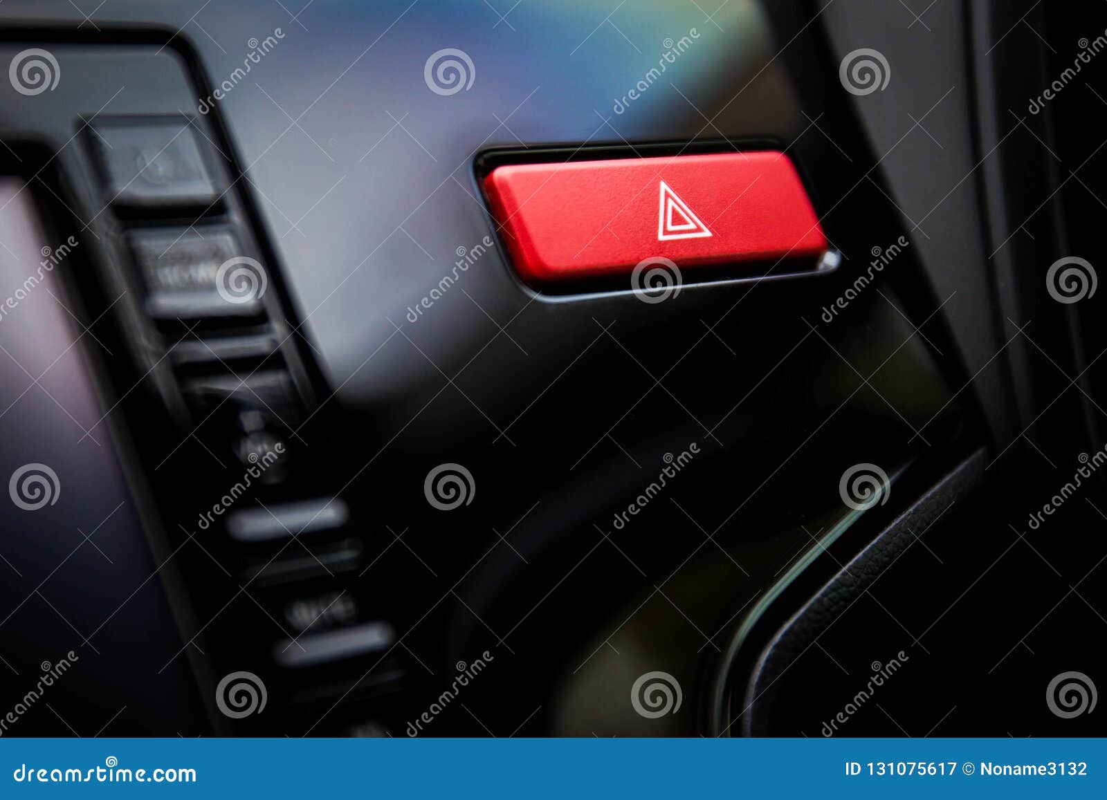 Emergency button in a car. stock image. Image of press 131075617