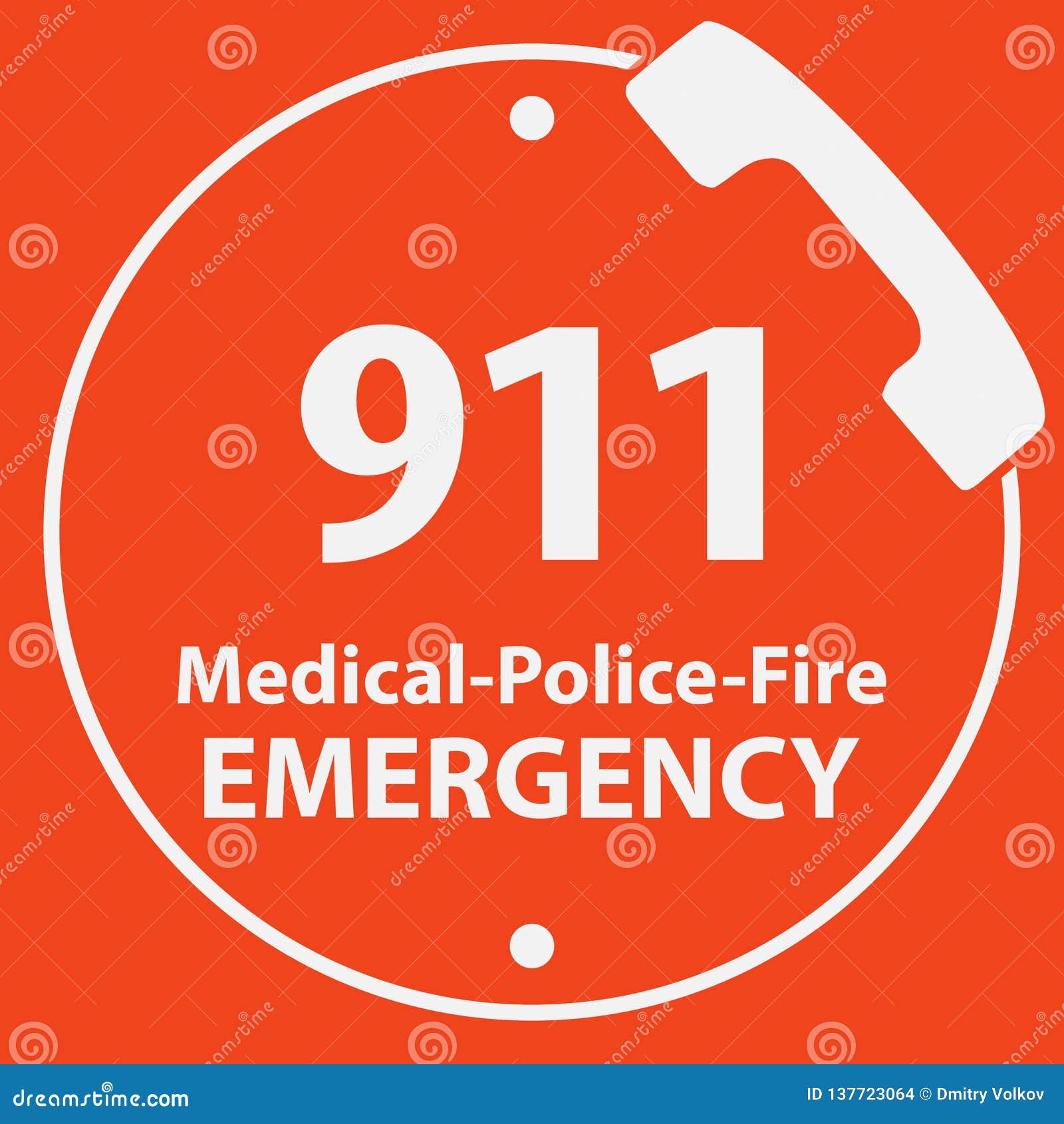 emergency call number.  and  graphic style, police fire medical emergency 