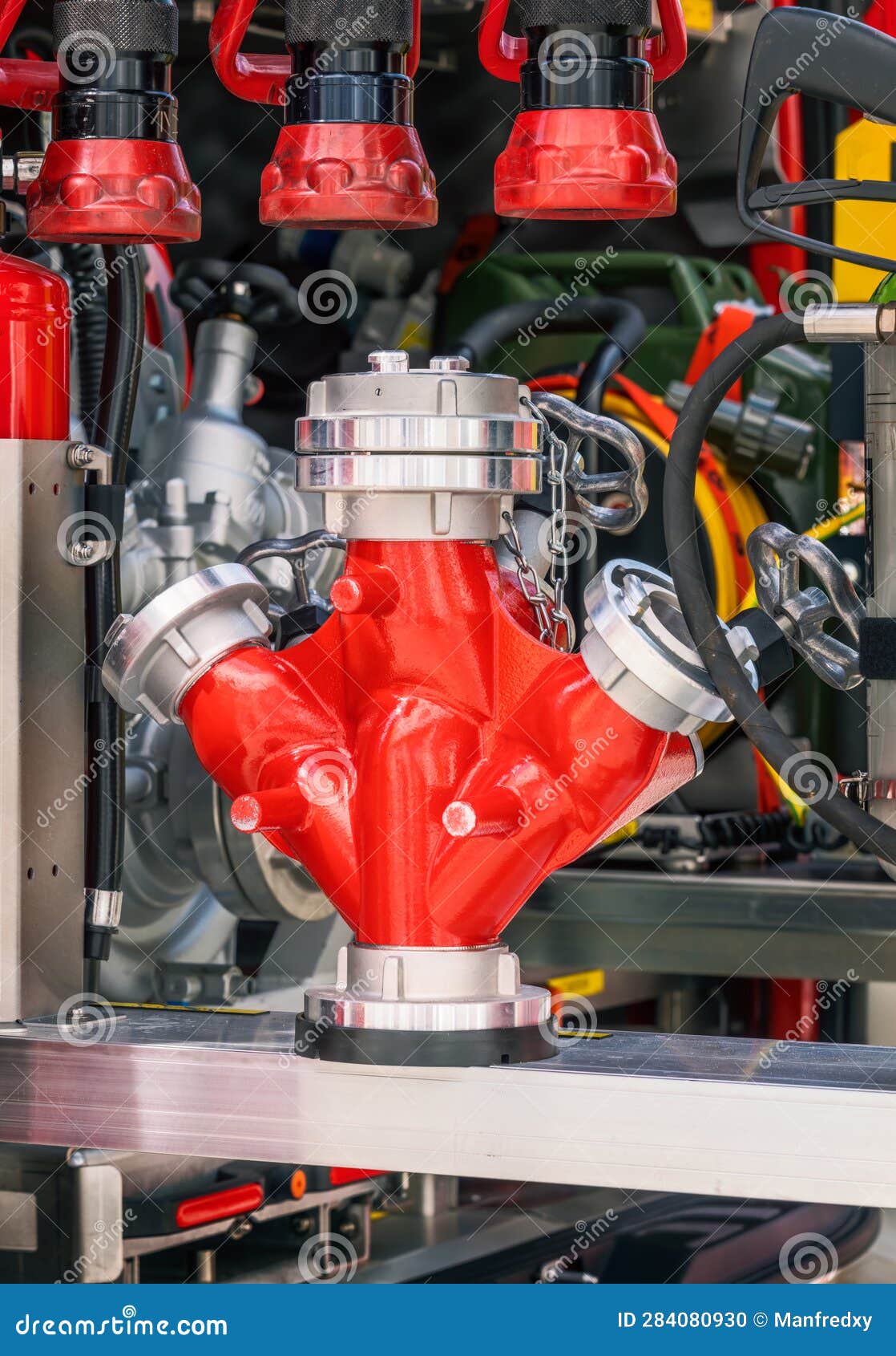 Emergency Equipment Inside a Fire Truck Stock Photo Image of faucet