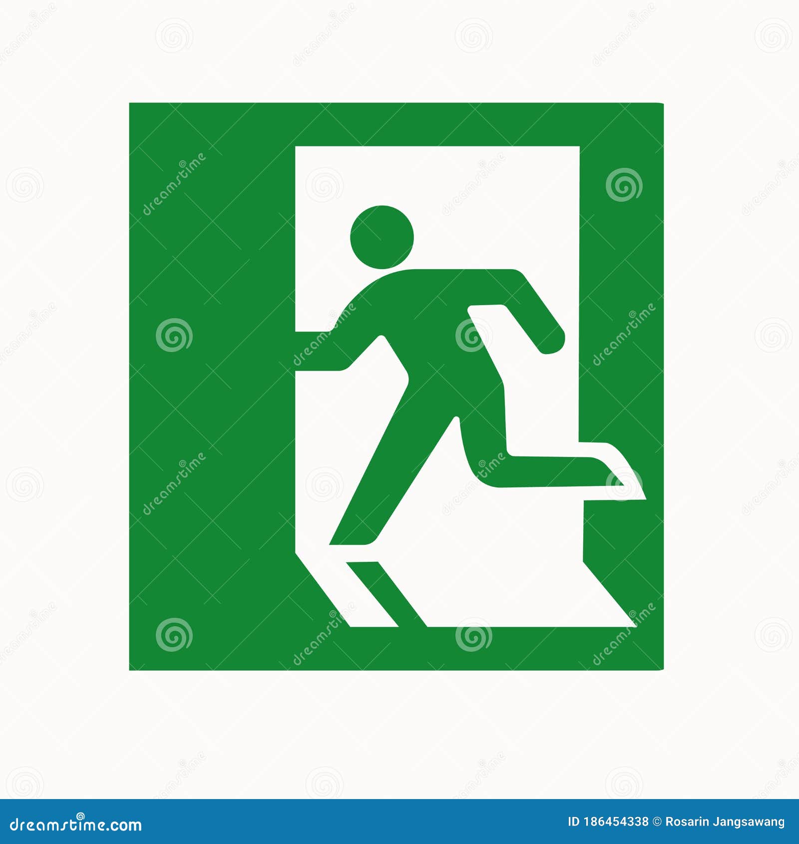 emergency exit green  sign, , isolate on white background icon. eps10