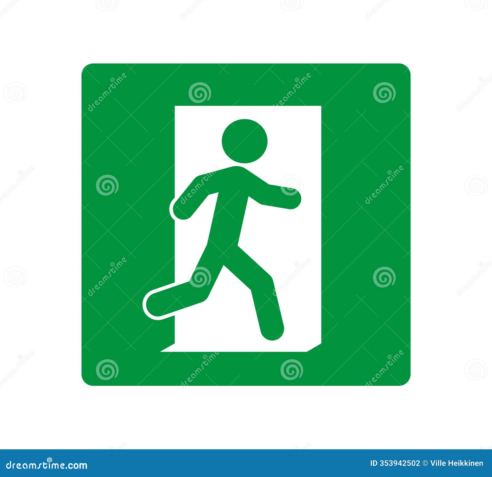 emergency exit sign icon . green fire safety exit sign logo. running man and exit door sign. 