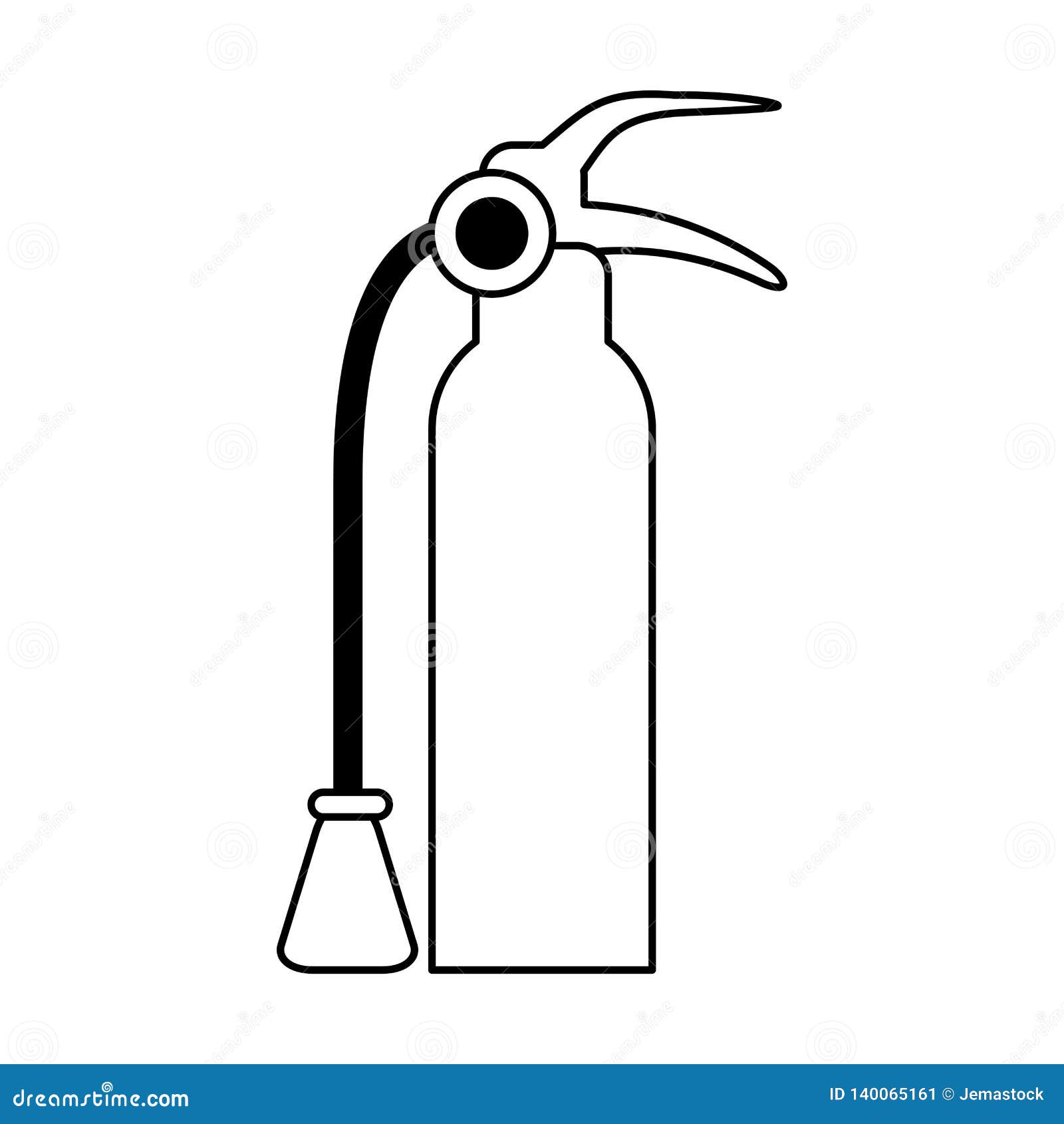 100Emergency Extinguisher Firefighter Tool Black and White Stock Vector