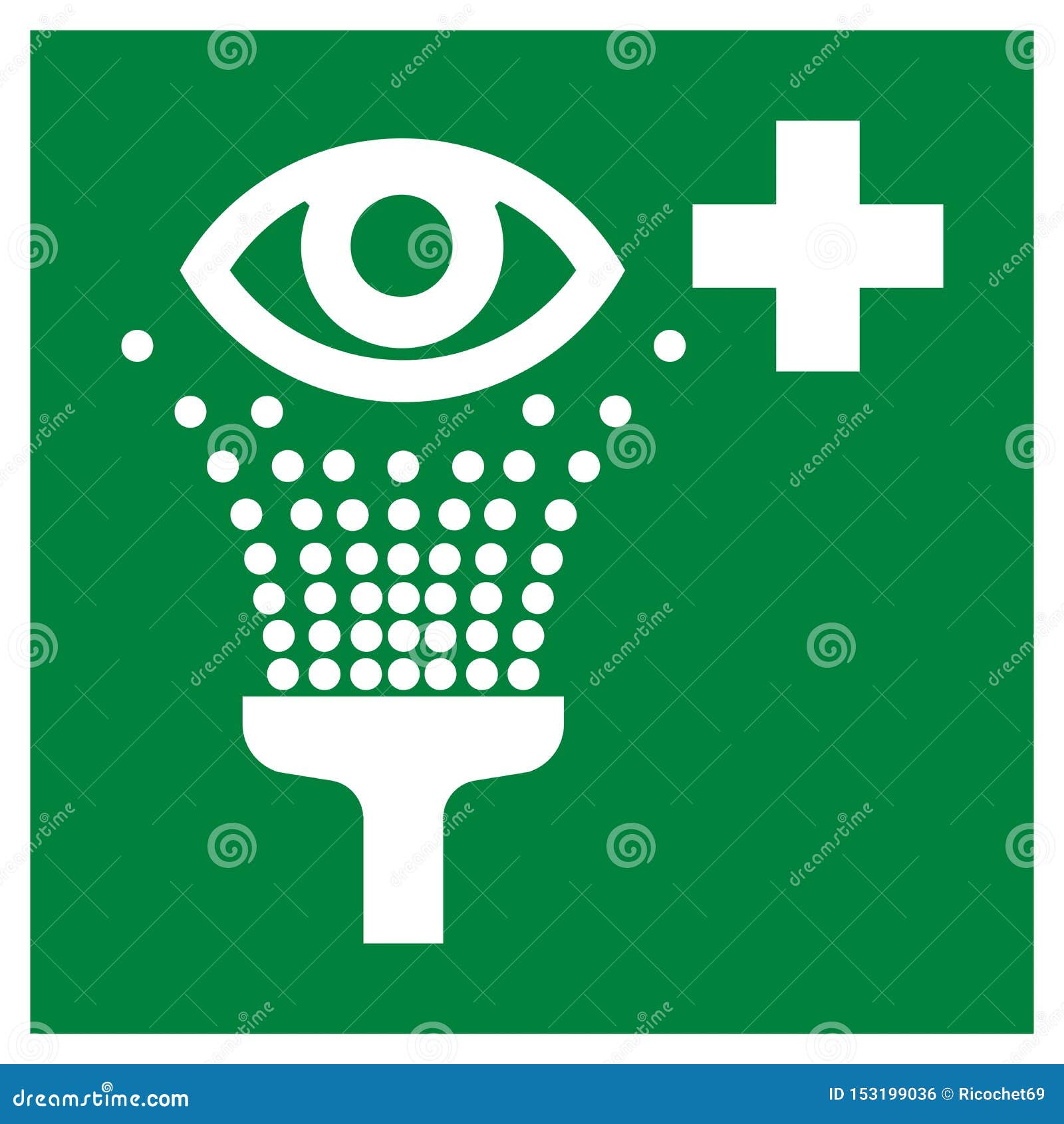 Emergency Eye Wash Station Sign Stock Illustration Illustration of