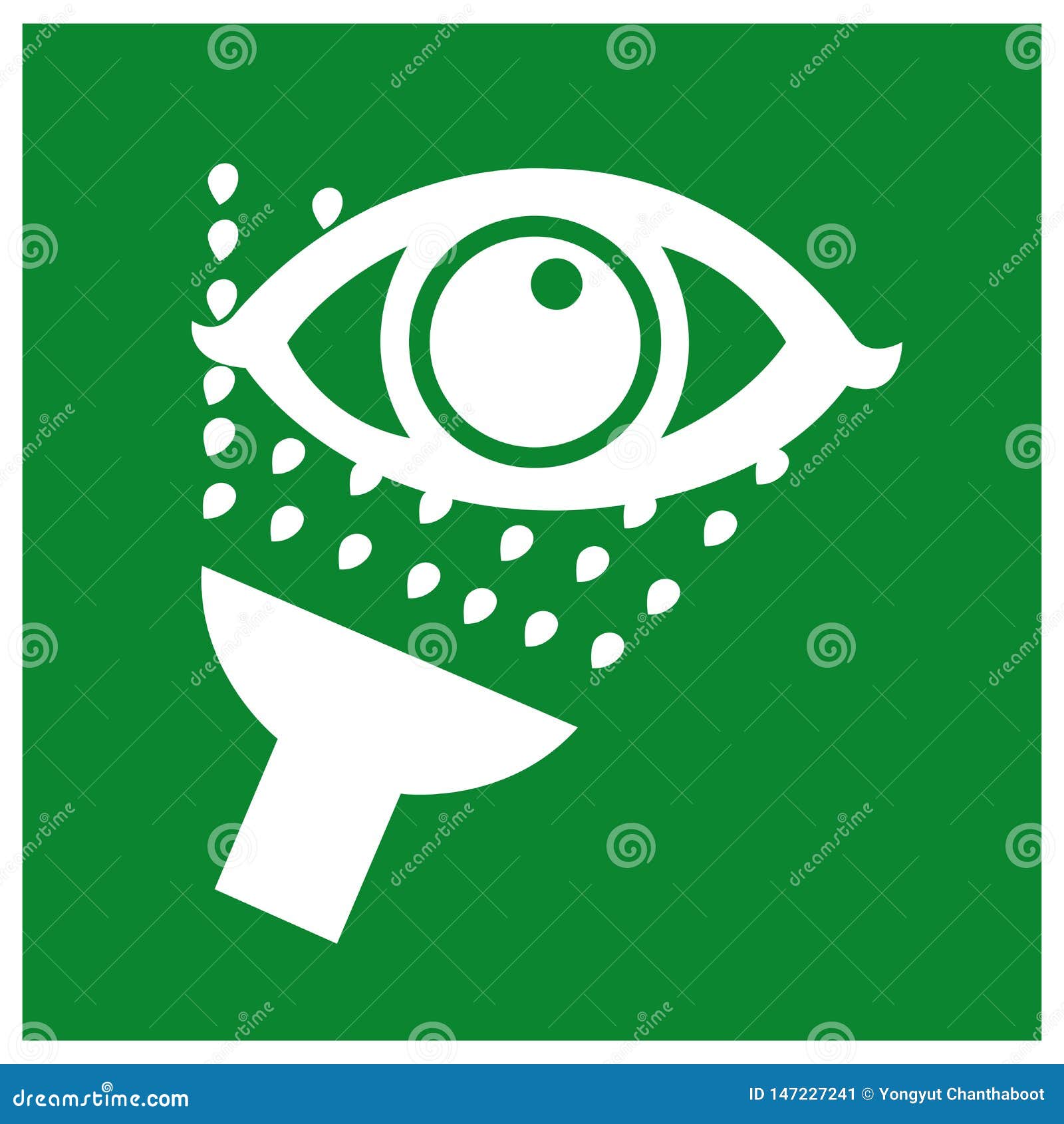 Emergency Eye Wash Symbol Sign, Vector Illustration, Isolate On White
