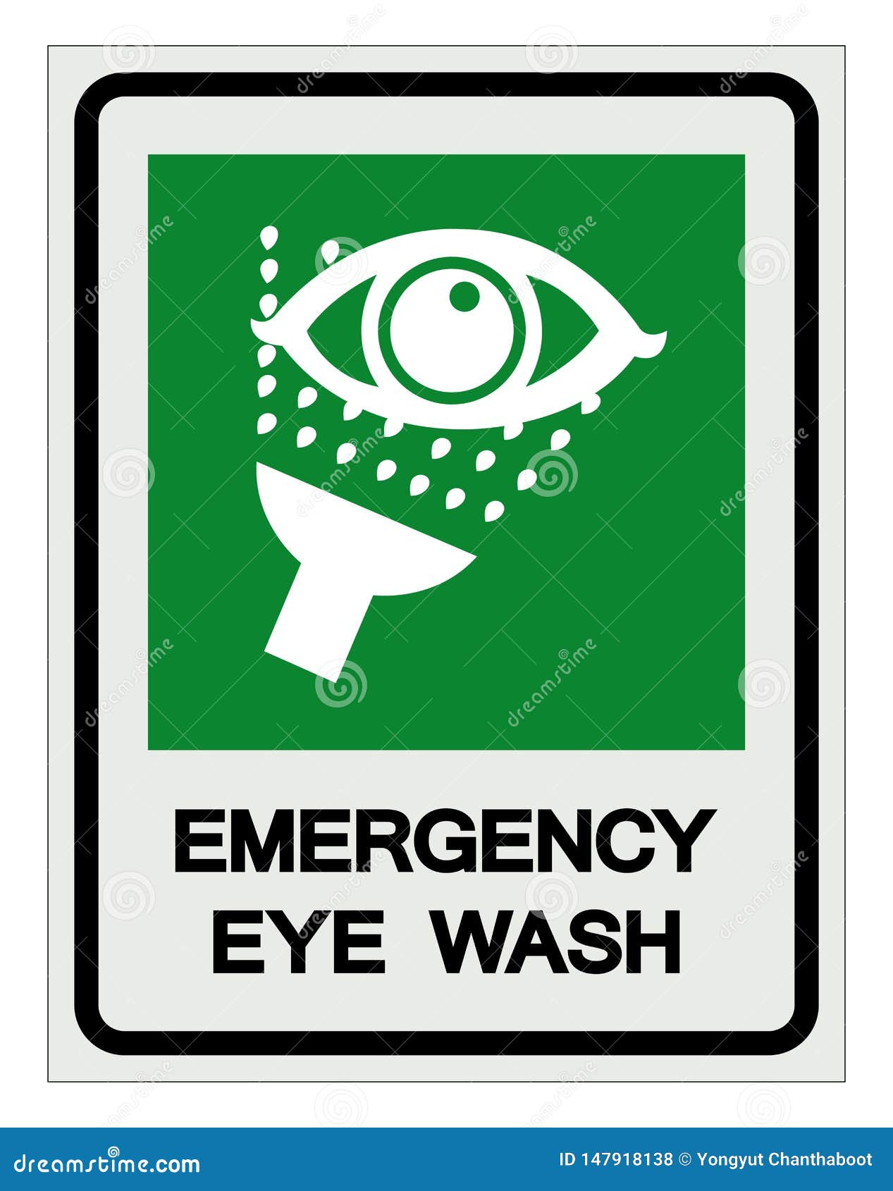 Emergency Eye Wash Symbol Sign, Vector Illustration, Isolate on White