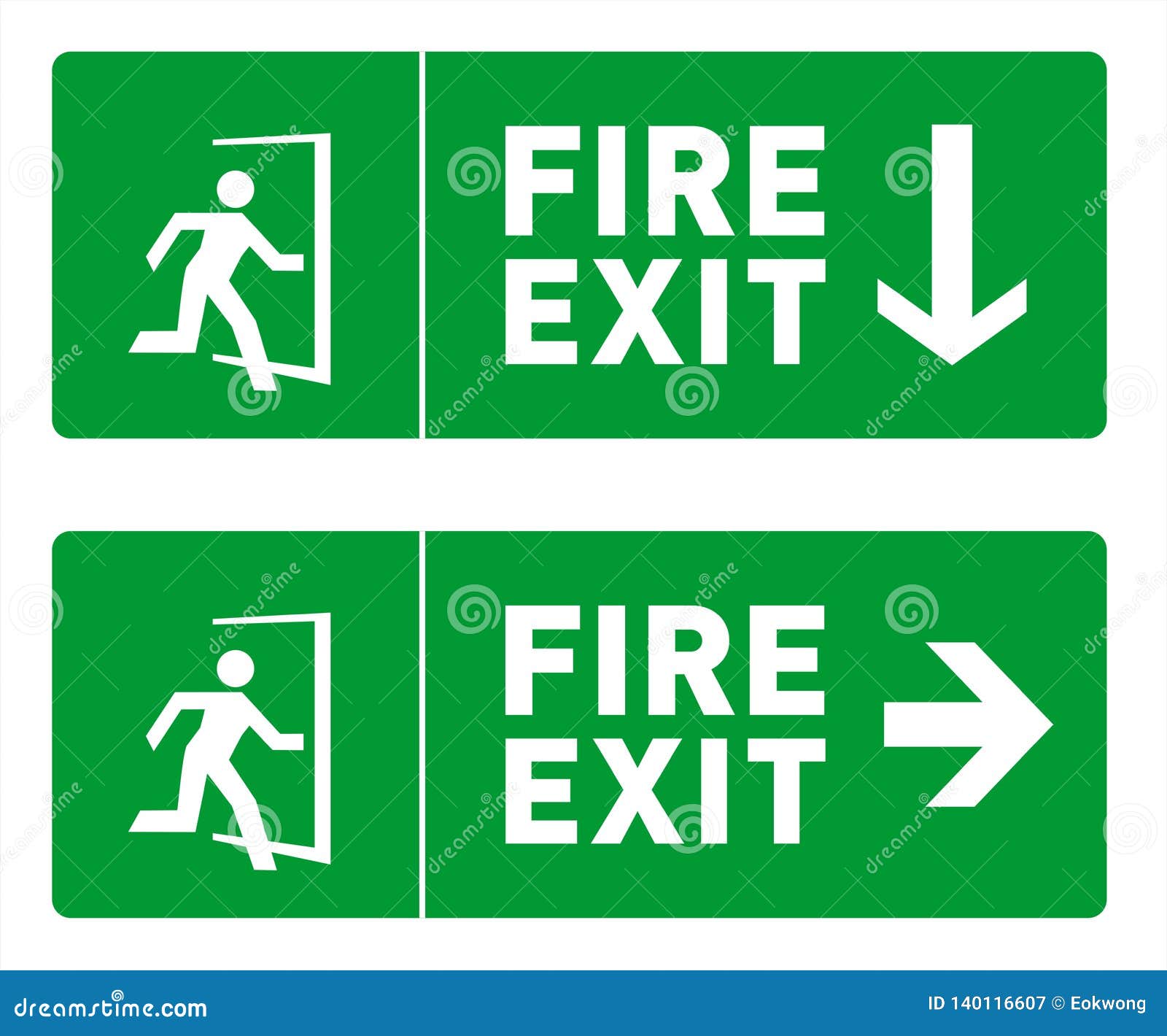 Emergency Fire Exit Sign Designs Safety Signs And Symbols Stock Vector Illustration Of Arrow Mandatory 140116607