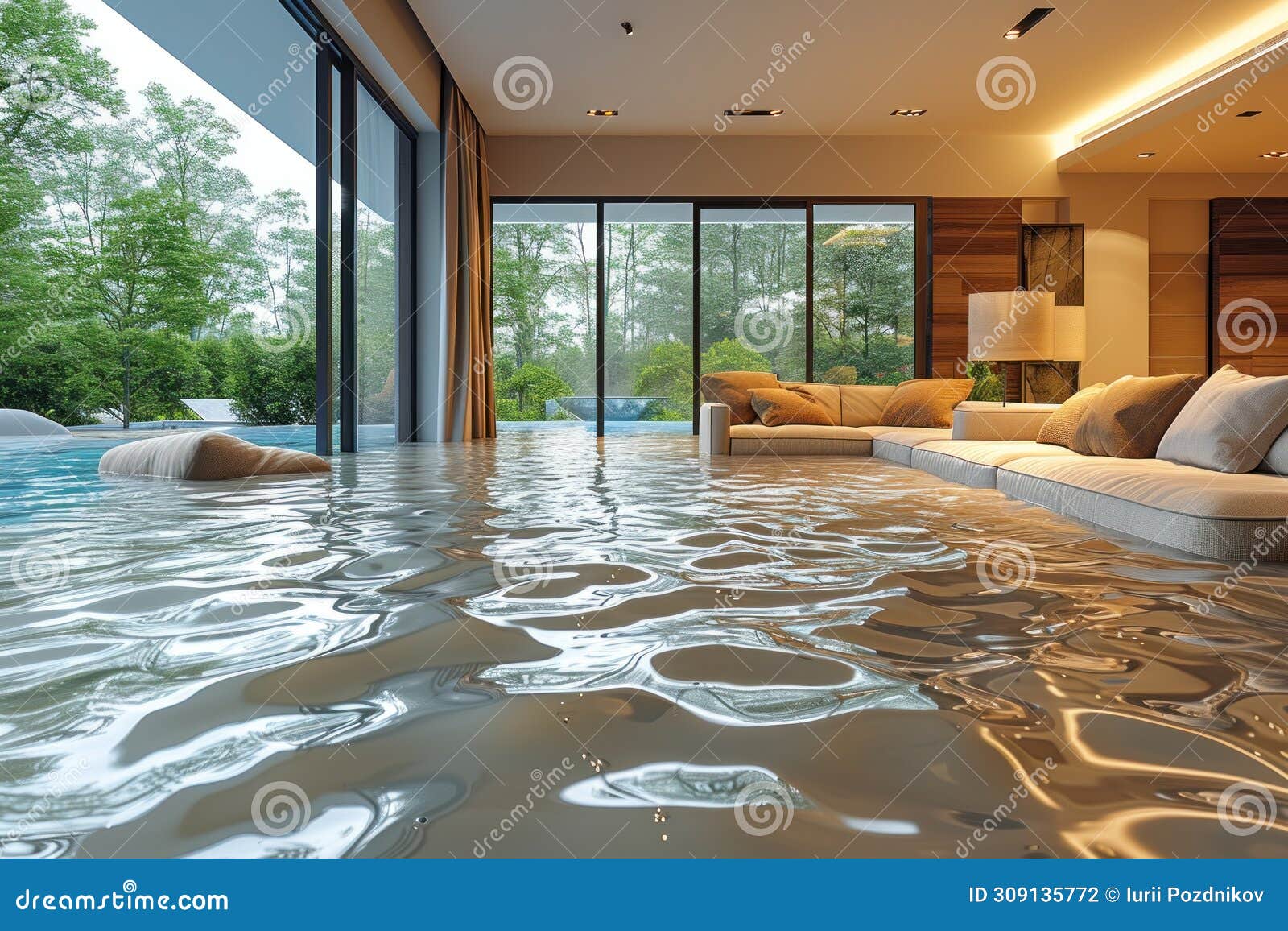 Disaster in the House a Flood in the Apartment, Caused by a Burst Pipe