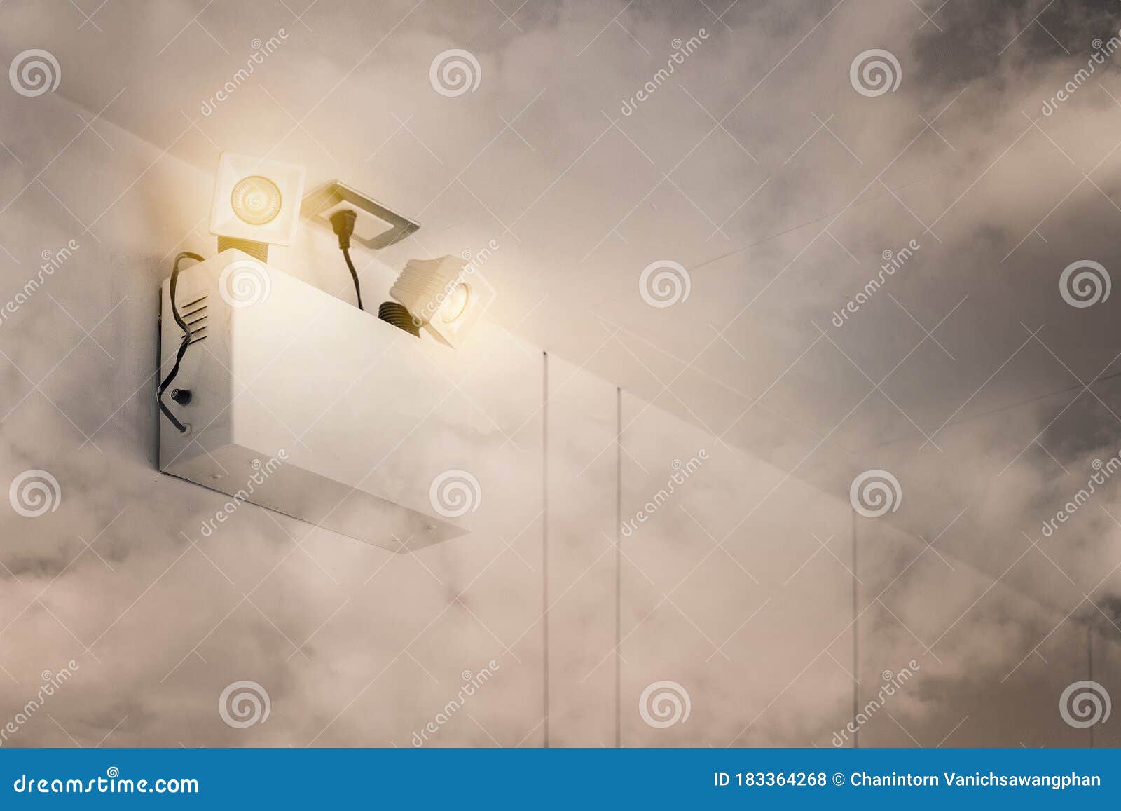 Emergency Light Auto Lighting Working When Power Outage By Battery Against  White Wall. Stock Photo, Picture and Royalty Free Image. Image 106999831.