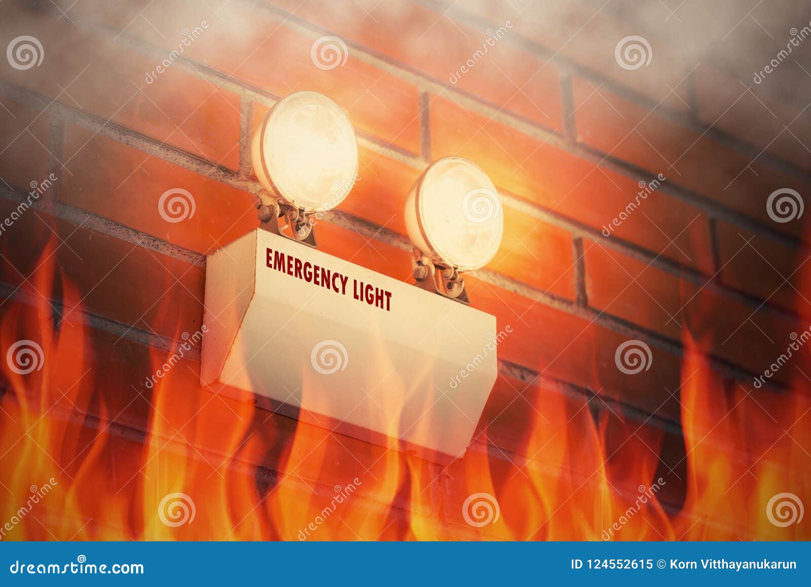 Emergency Light Auto Lighting Working When Power Outage By Battery. Stock  Photo, Picture and Royalty Free Image. Image 84209555.