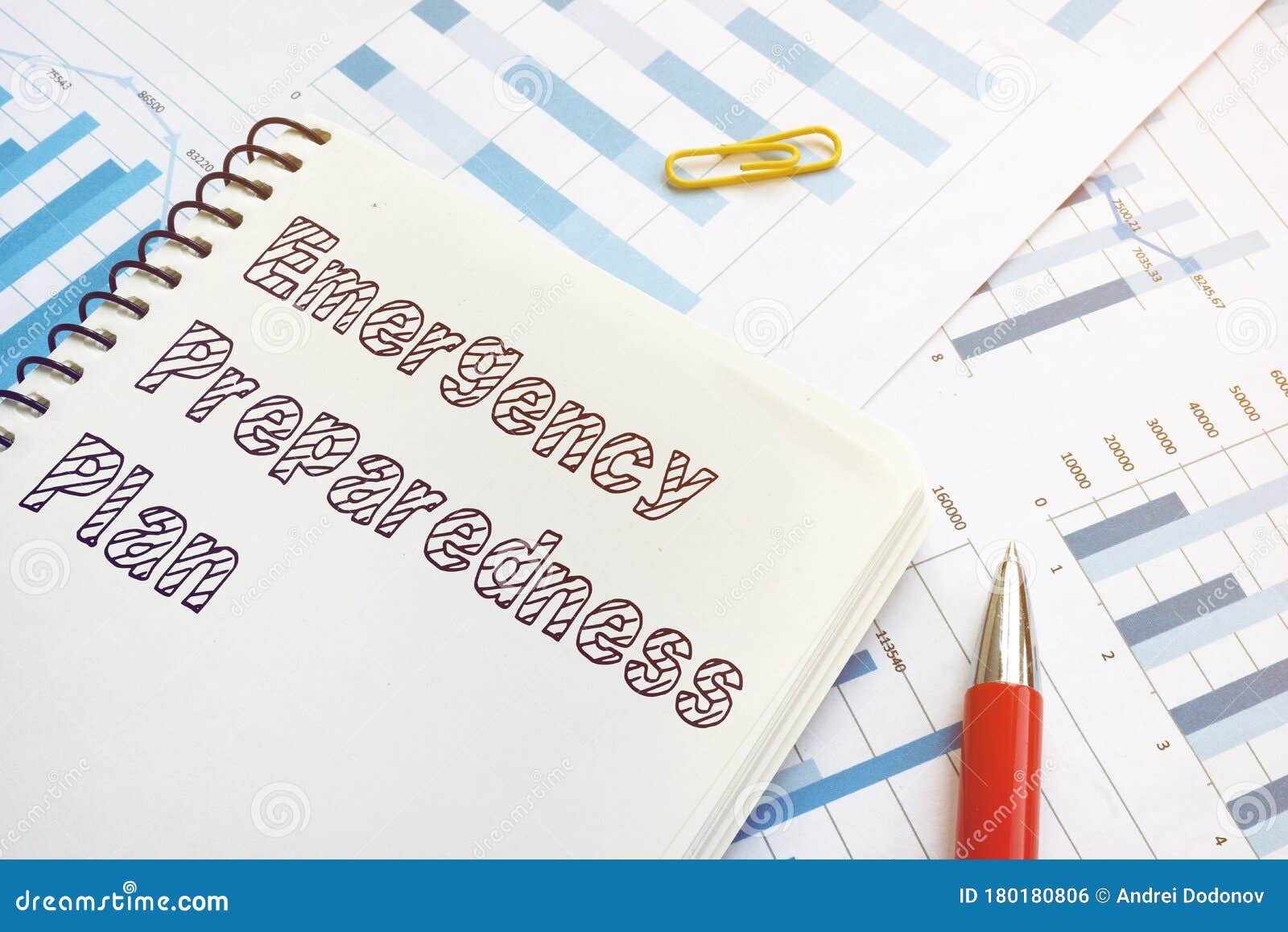 Emergency Preparedness Plan is Shown on the Business Photo Stock Photo