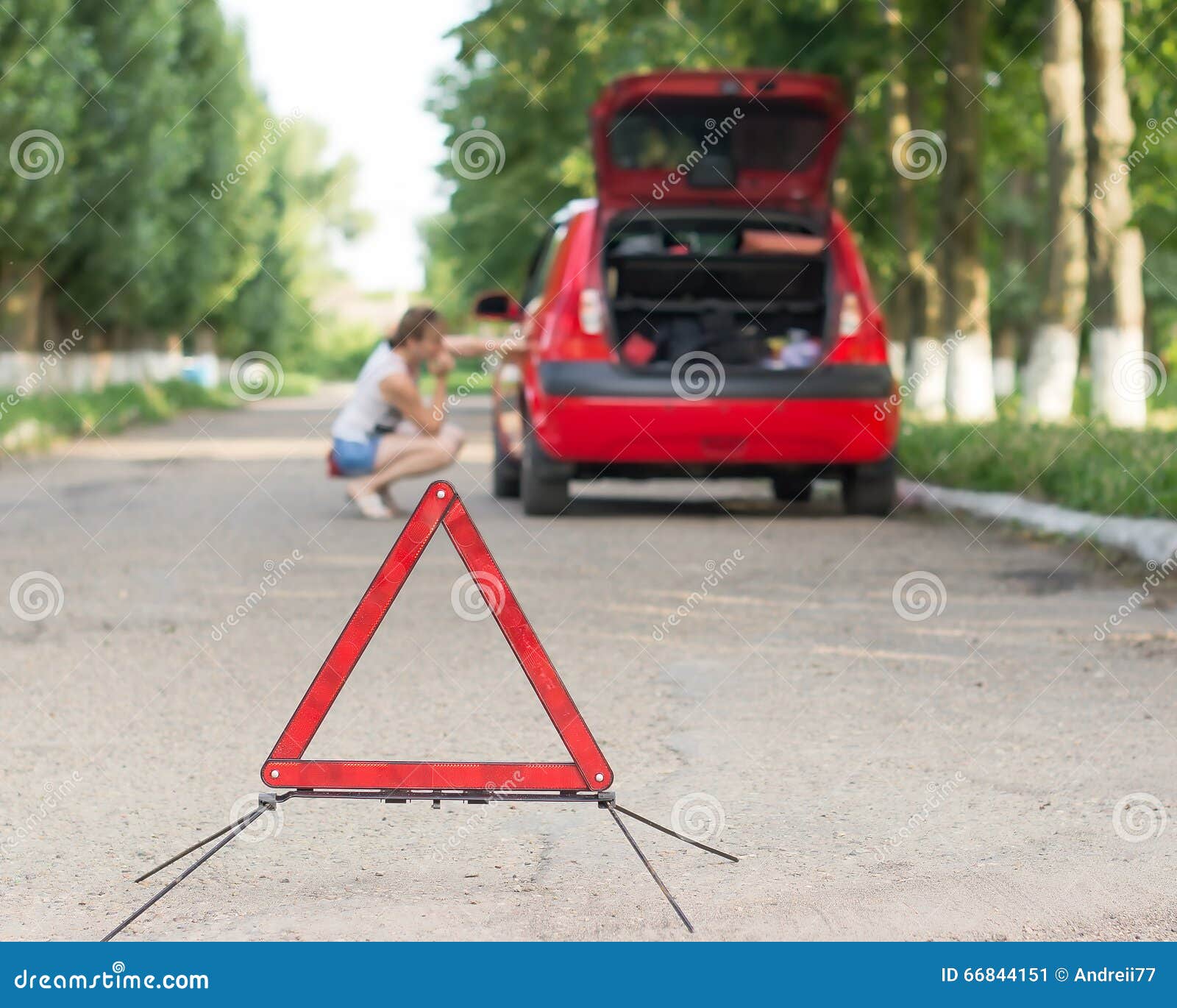 Emergency road sign stock image. Image of outdoors, repairing 66844151