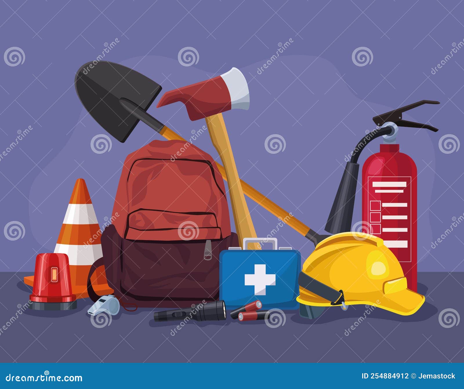 Emergency Service Equipment Tools Stock Vector Illustration of save