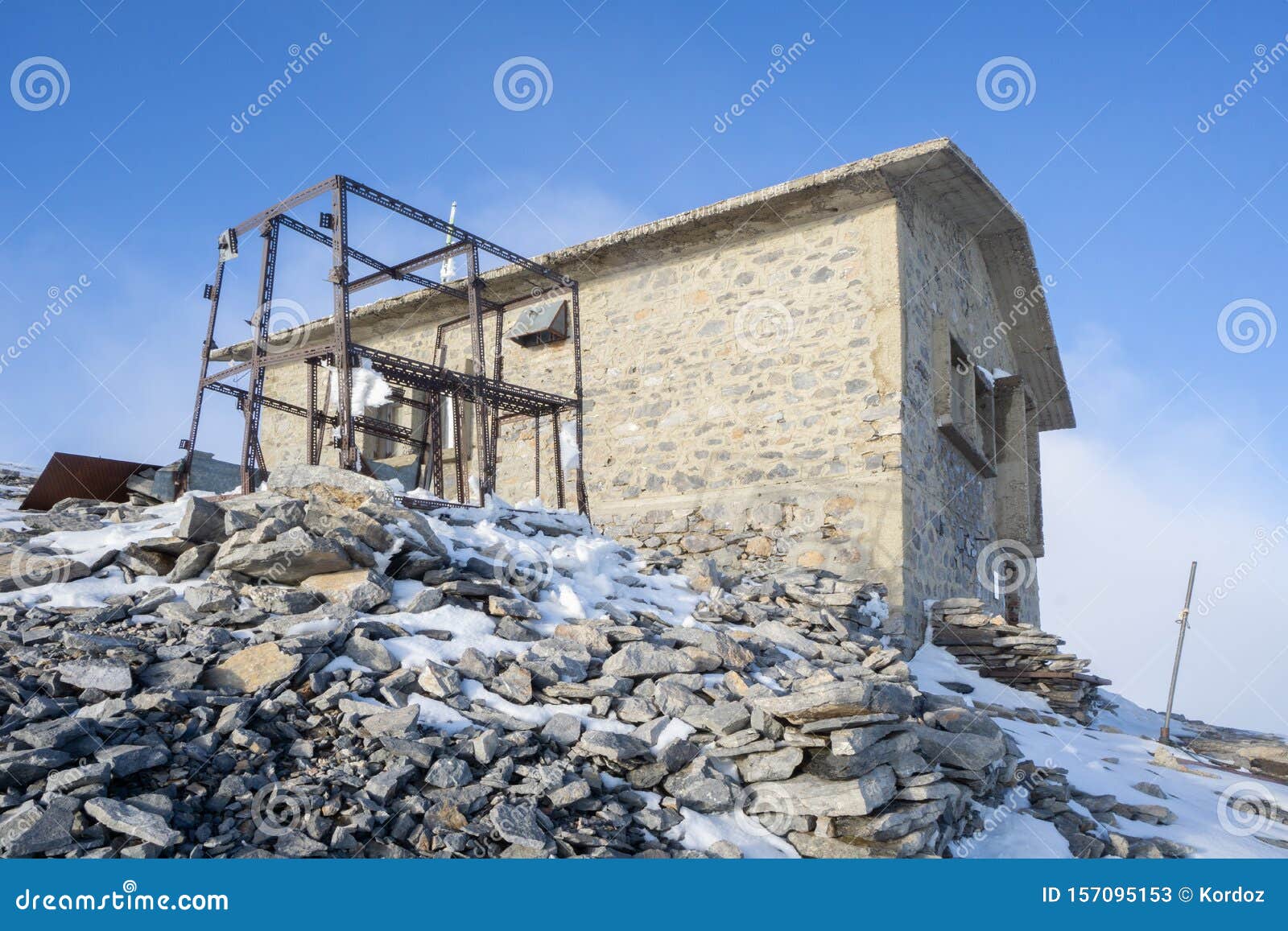 emergency shelter at agios antonios peak of mount olympus