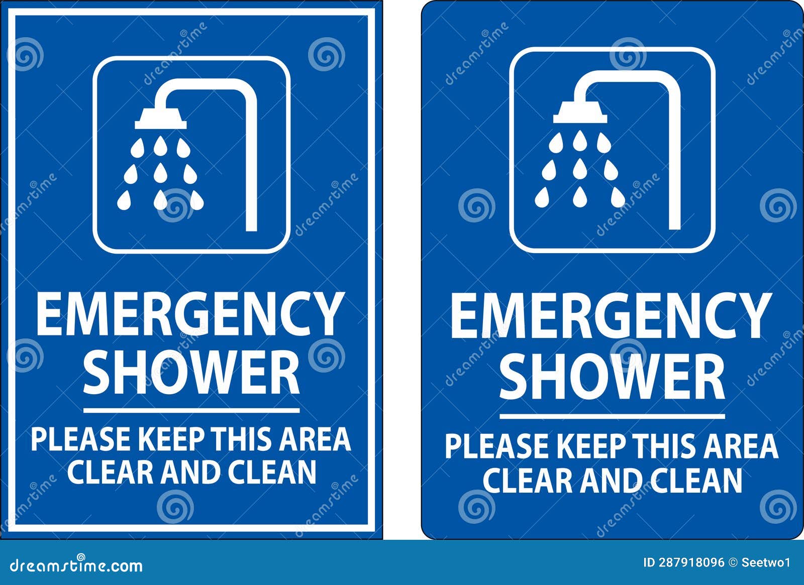 Emergency Shower Sign Please Keep this Area Clear and Clean Stock
