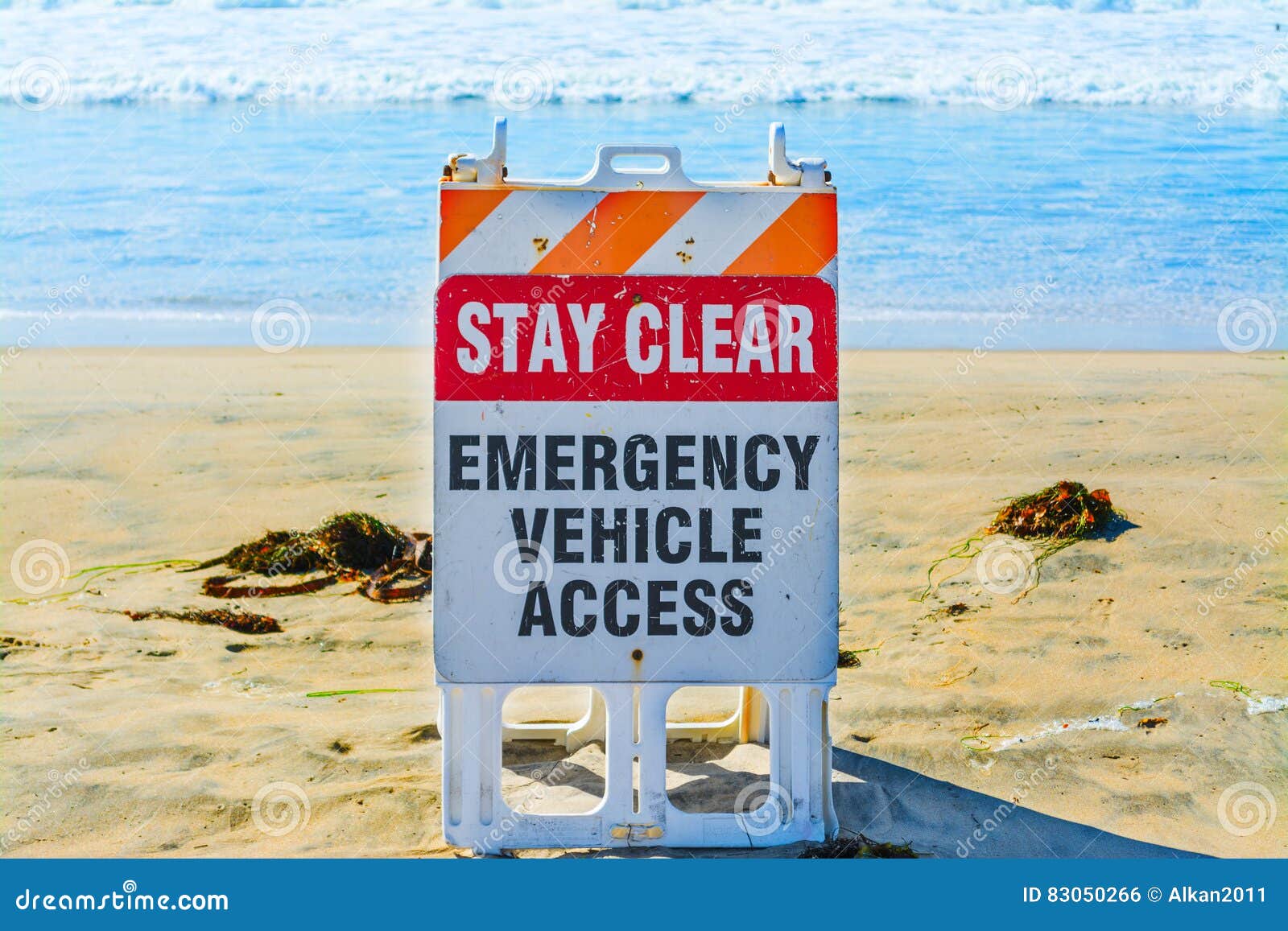 Emergency Vehicle Access Sign in Pacific Beach Stock Photo Image of