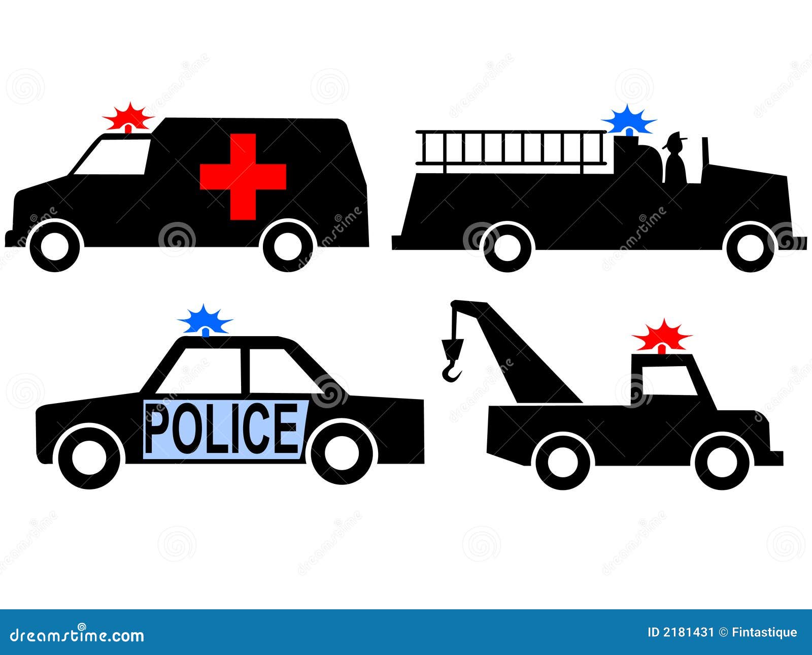 Emergency vehicles stock vector. Illustration of medical 2181431