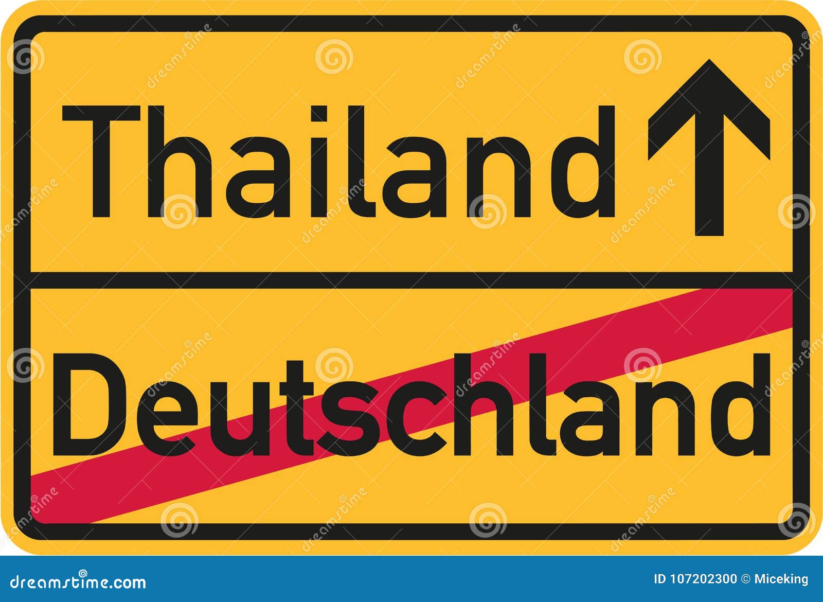 emigration from germany to thailand - german sign