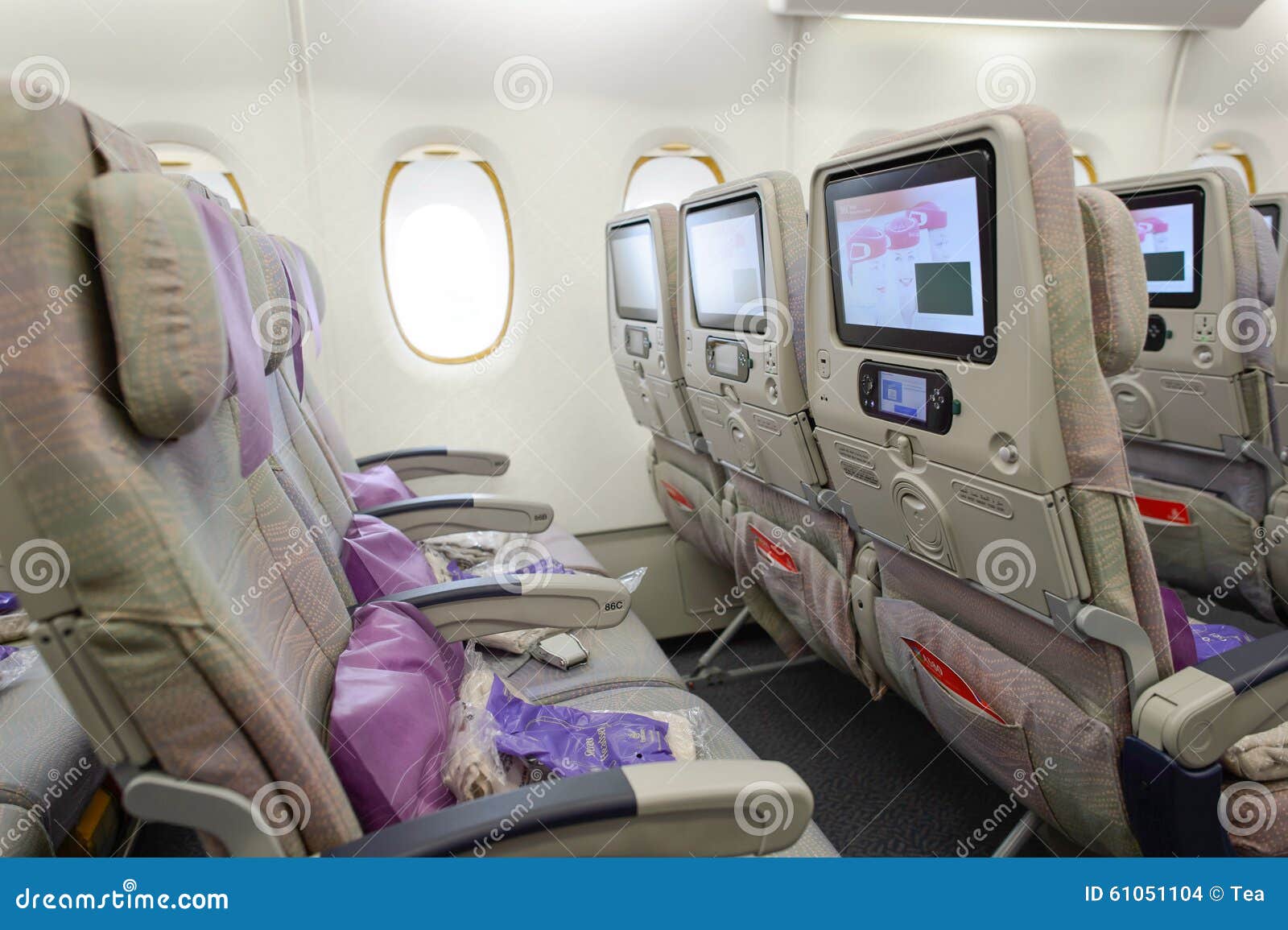 Emirates Airbus A380 Aircraft Interior Editorial Stock Image