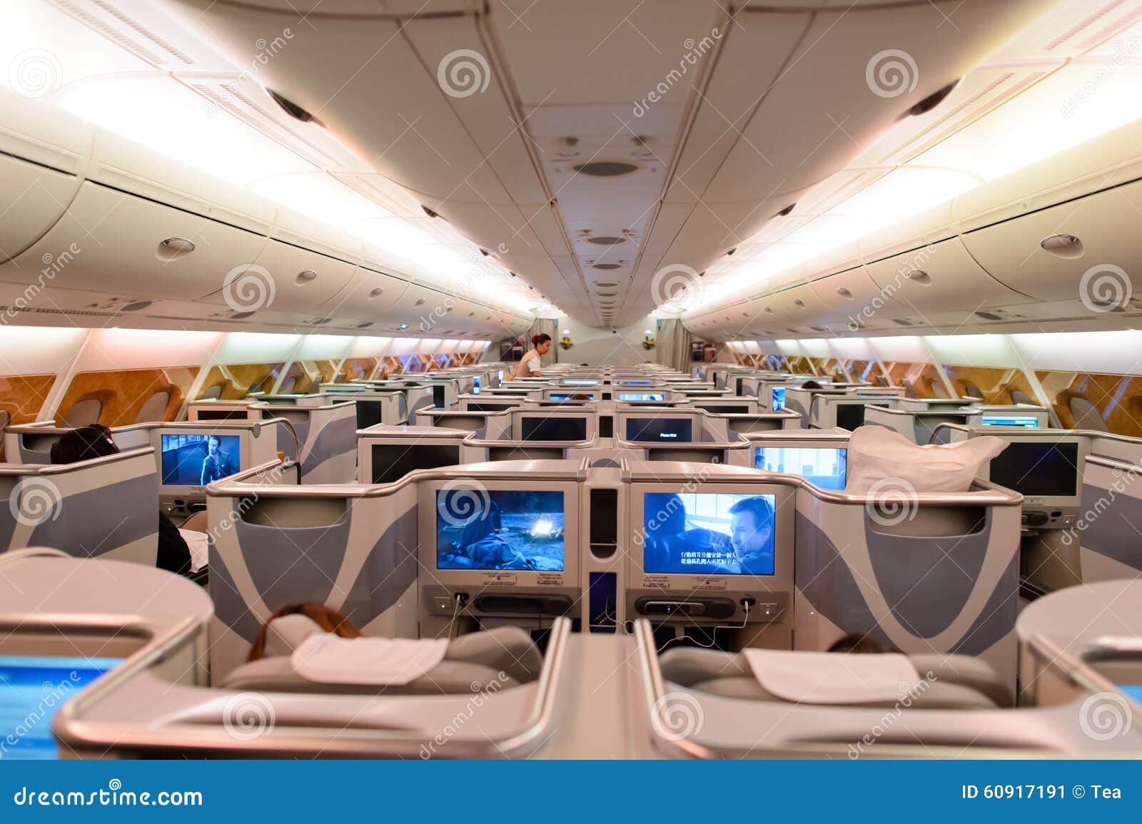 Emirates Airbus A380 Business Class Interior Editorial Photo