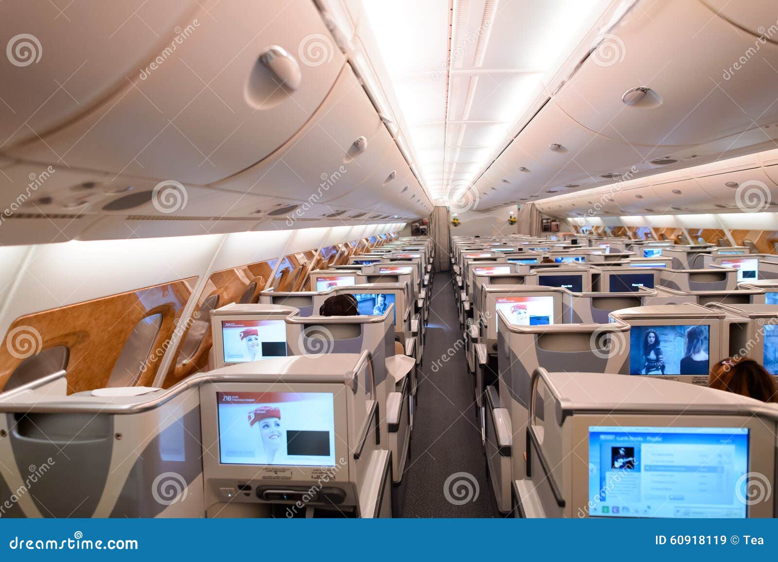 Emirates Airbus A380 Business Class Interior Editorial Stock