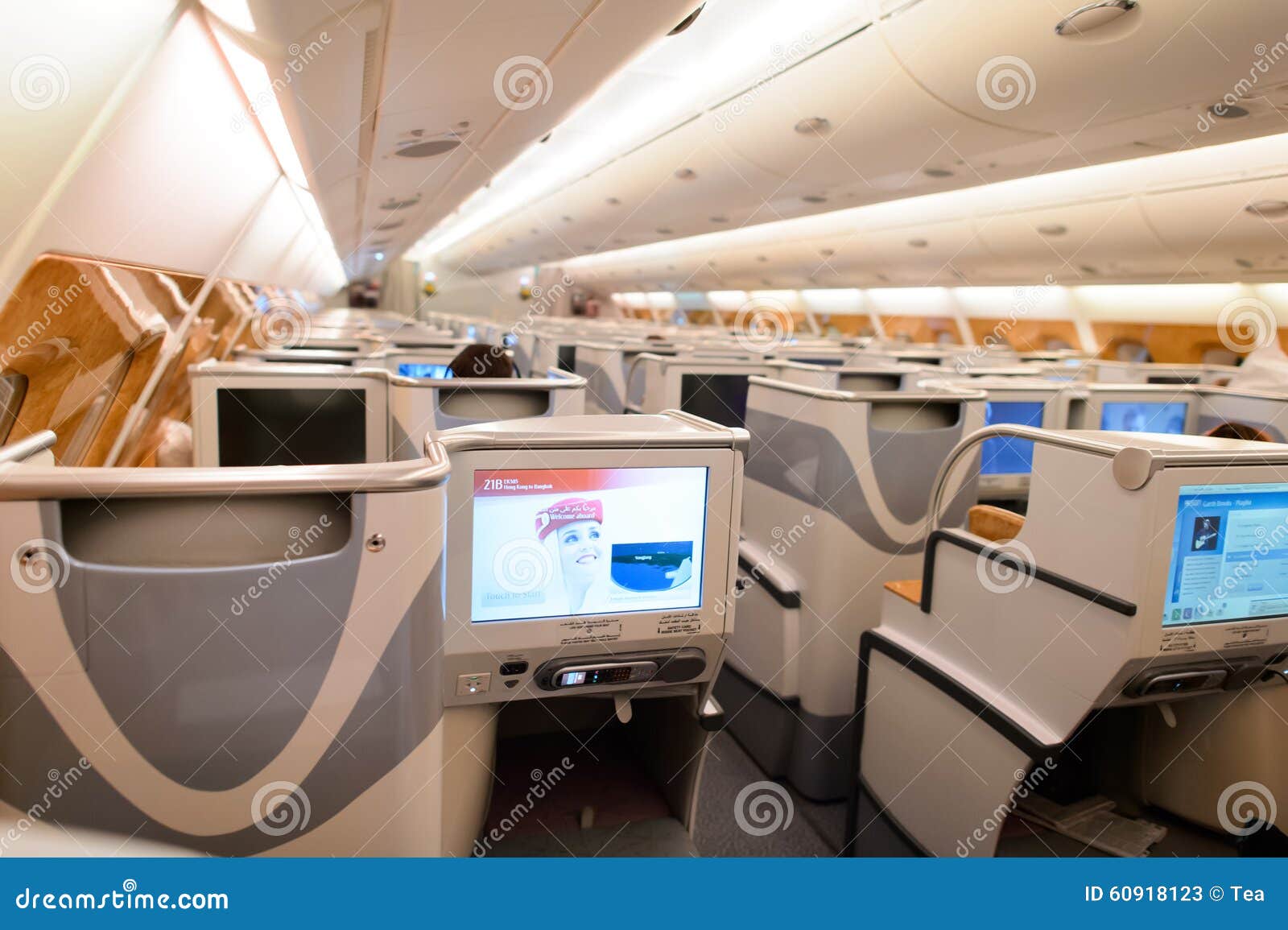 Emirates Airbus A380 Business Class Interior Editorial Stock