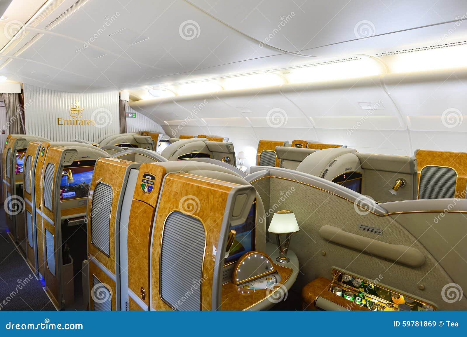 Emirates Airbus A380 Interior Editorial Stock Image - Image of civil