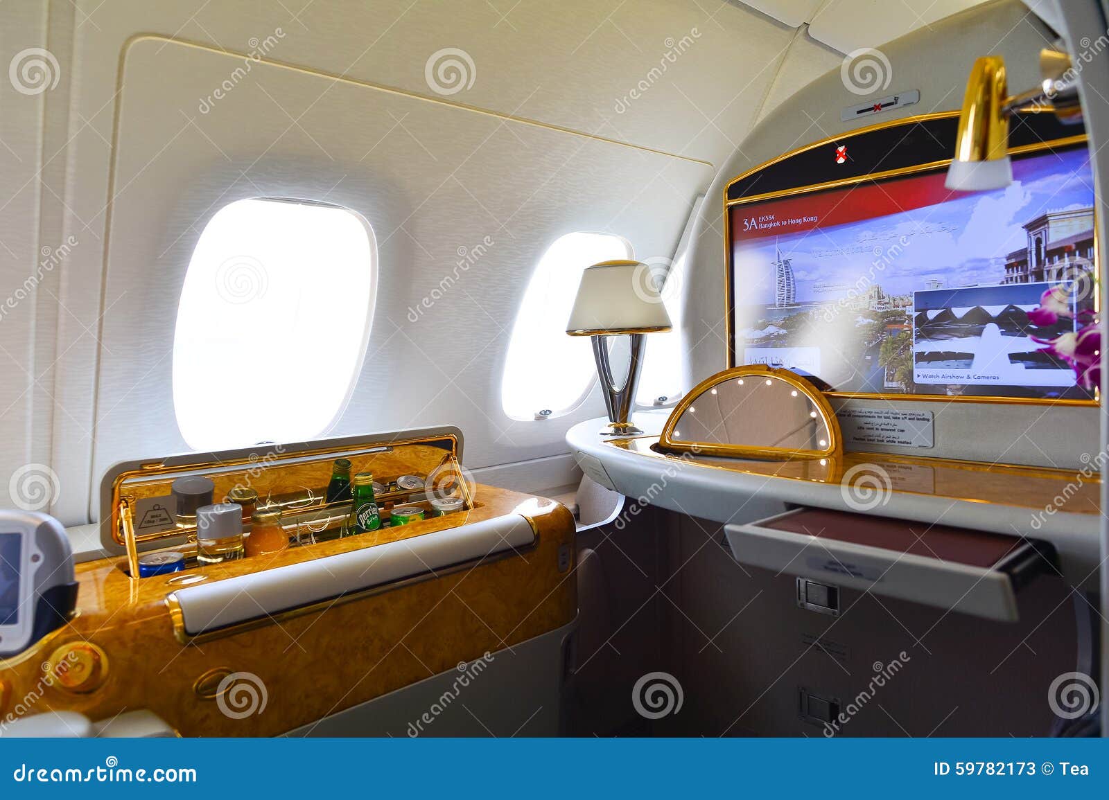 Emirates Airbus A380 Interior Editorial Stock Photo - Image of