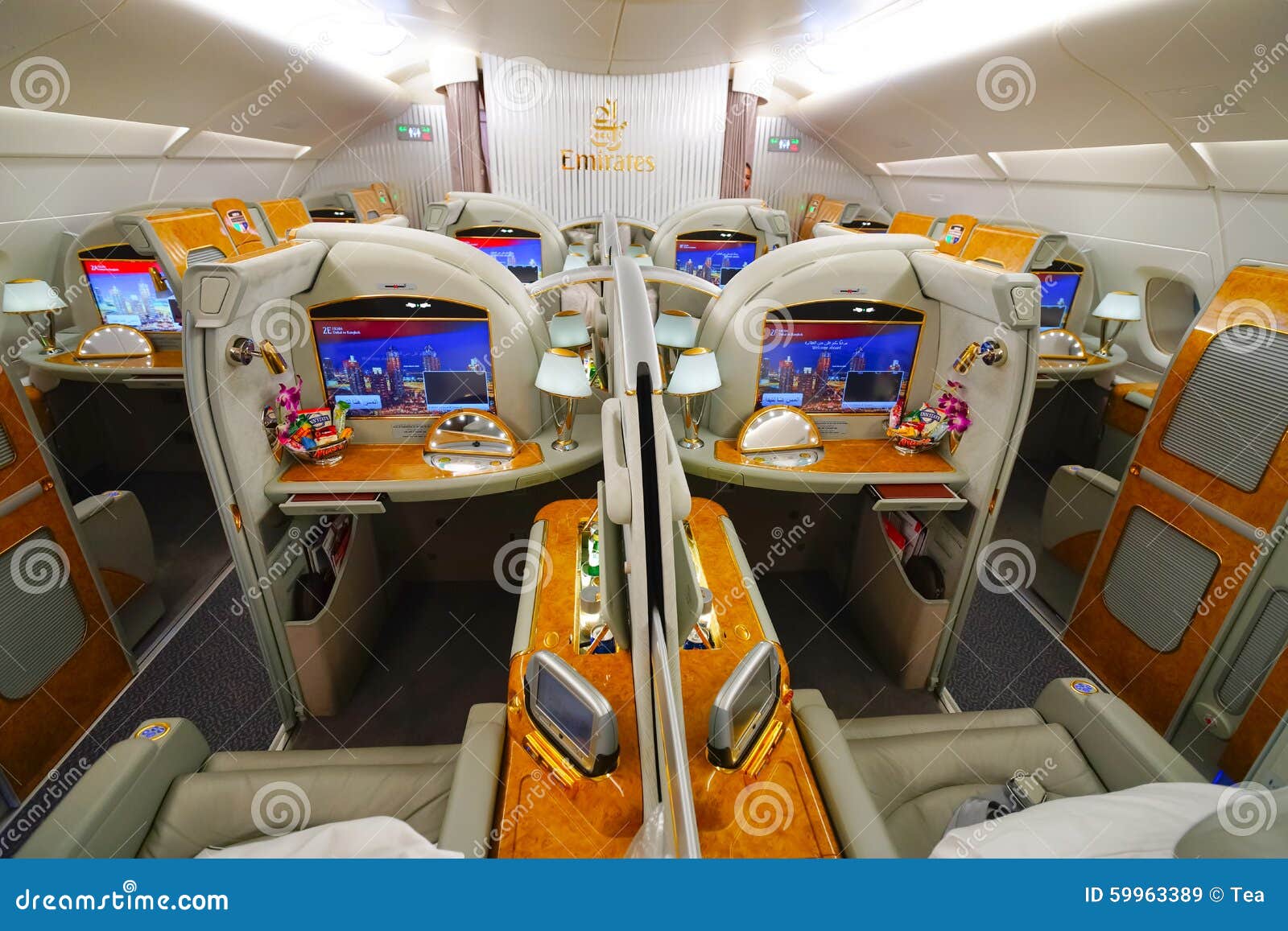 Emirates Airbus A380 Interior Editorial Photo | CartoonDealer.com #59963389