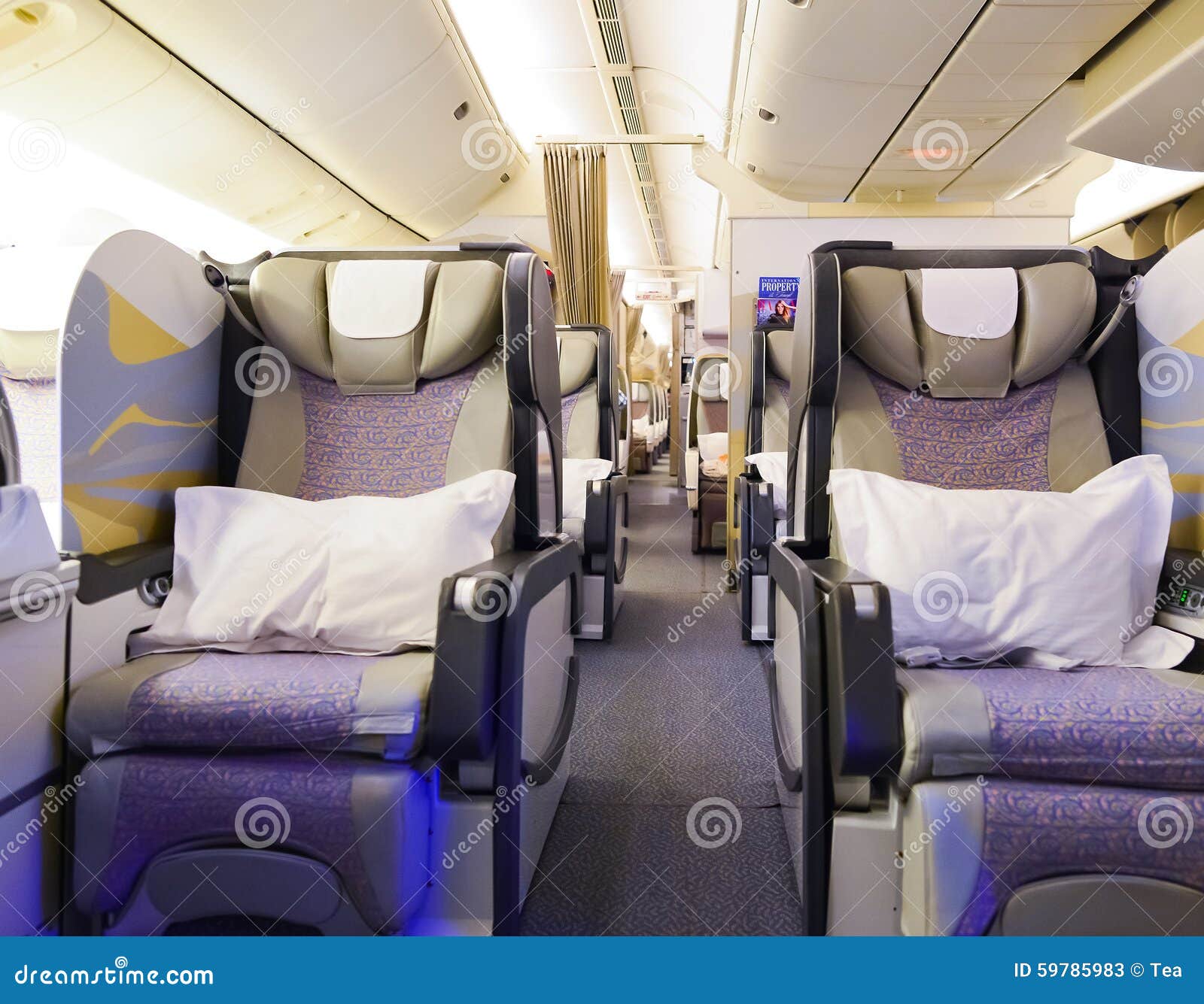 Emirates First Class Boeing 777 Interior Editorial Stock