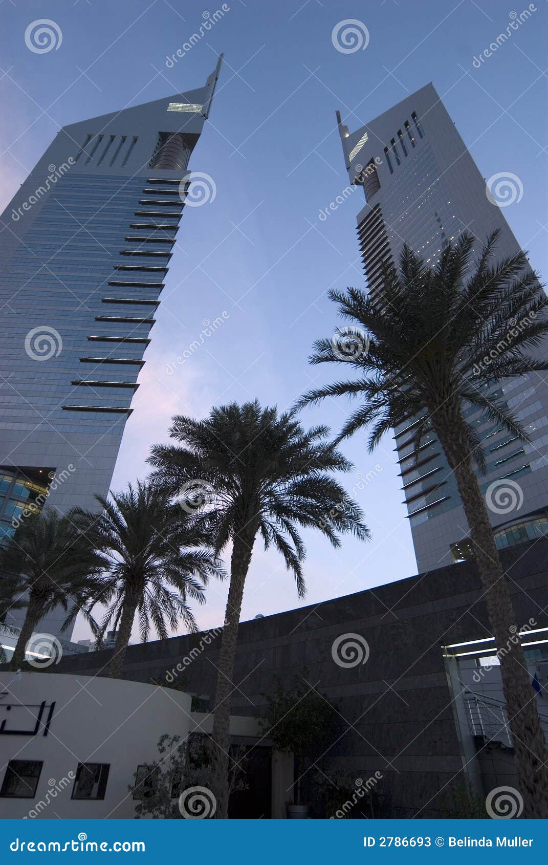 emirates towers at dawn
