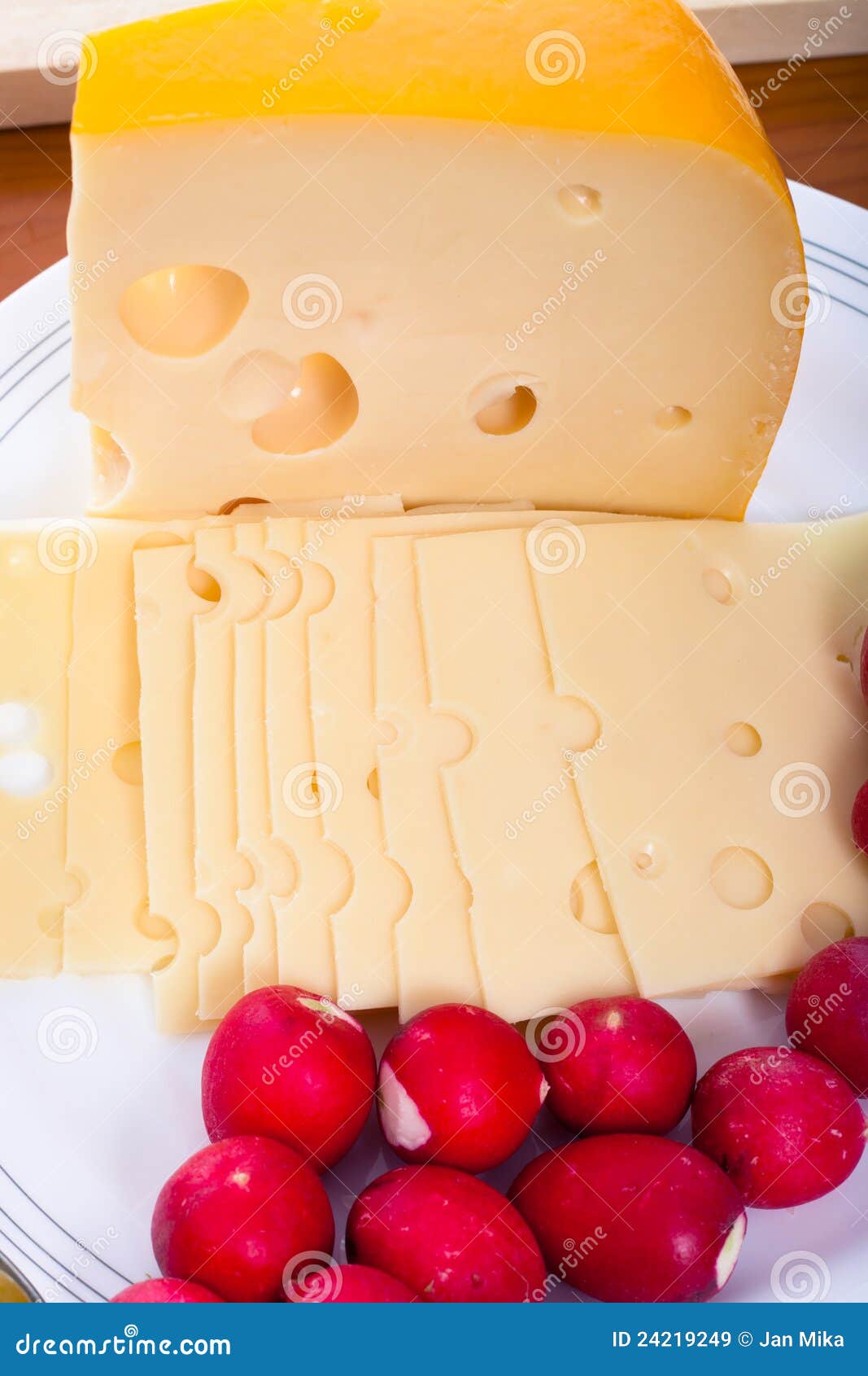 Emmenthal Cheese and Radishes Stock Image Image of macro, gourmet
