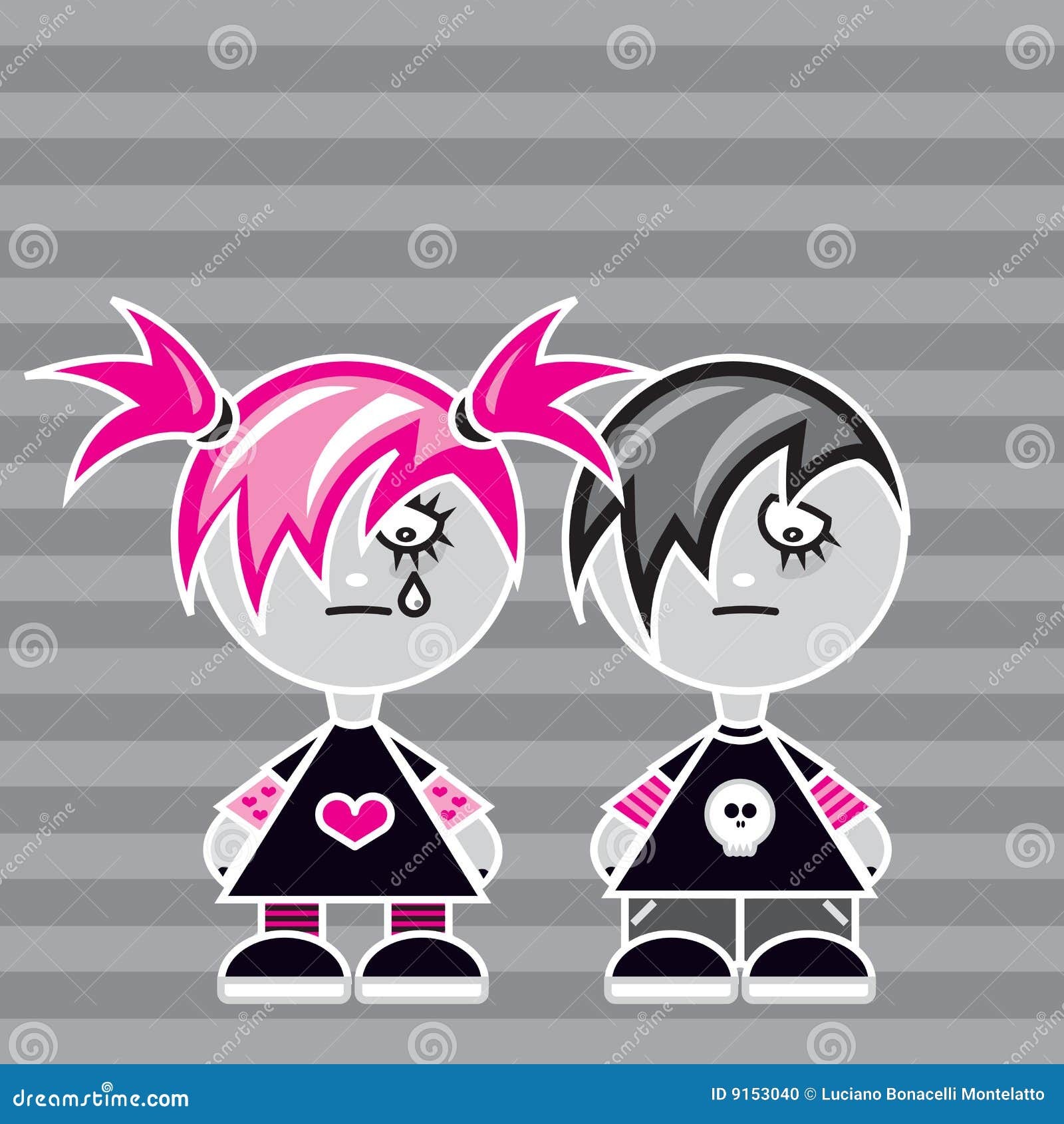 EMO stock vector. Illustration of fashion, hairstyle, cartoon - 9153040