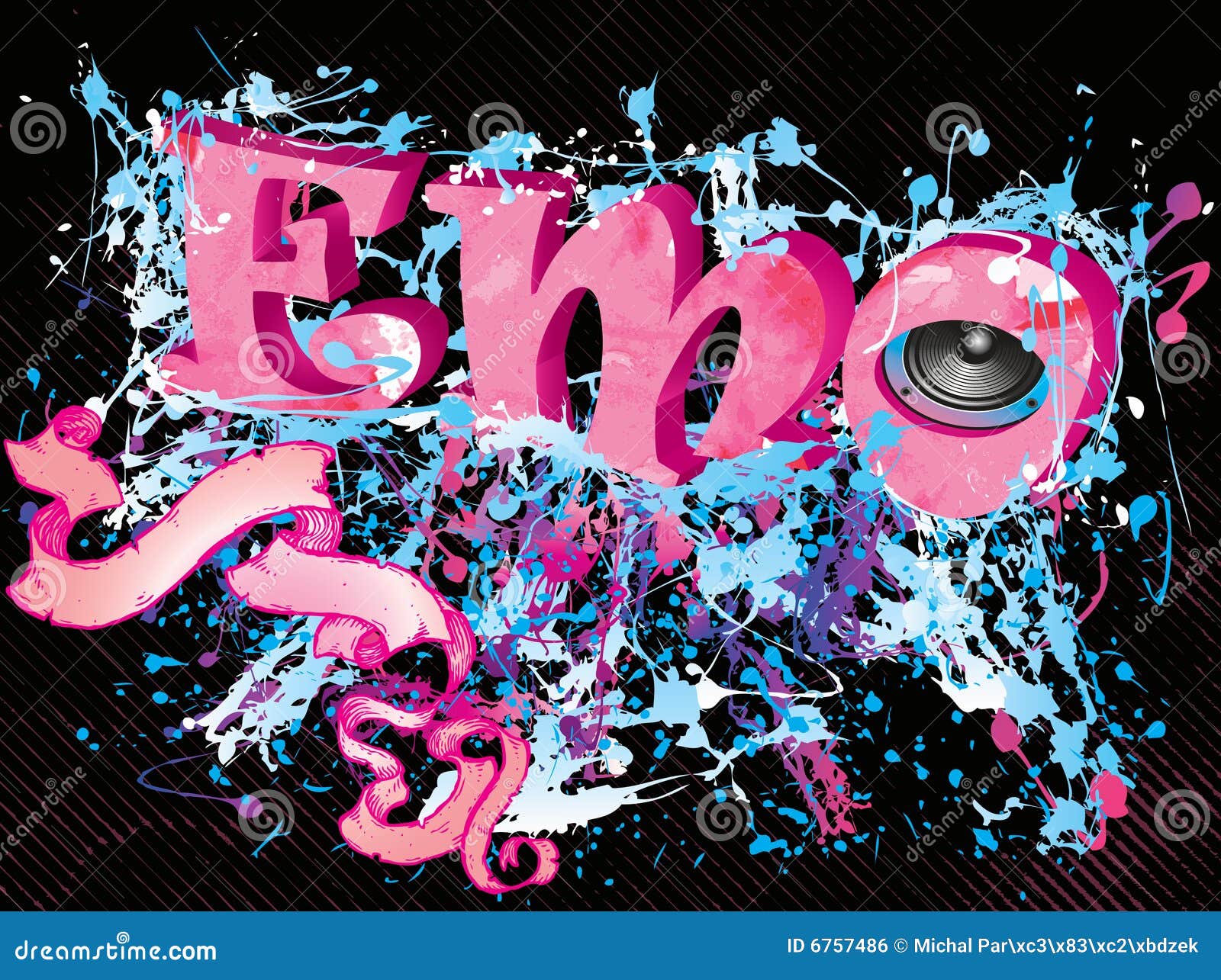 Emo Music Background Stock Illustration Image Of Pink 6757486