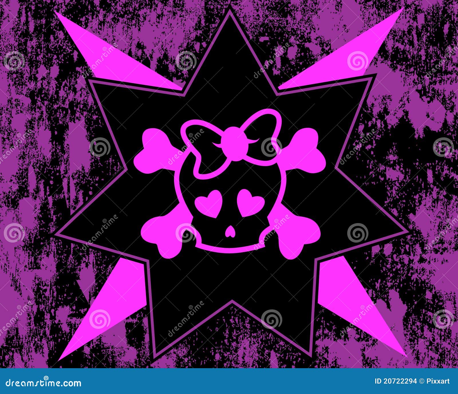 Emo Skull On Grunge Background Stock Vector Illustration