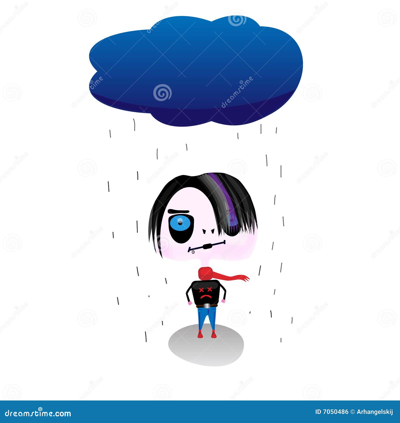 Emo Triste Vector Ilustracion Del Vector Ilustracion De Pink
