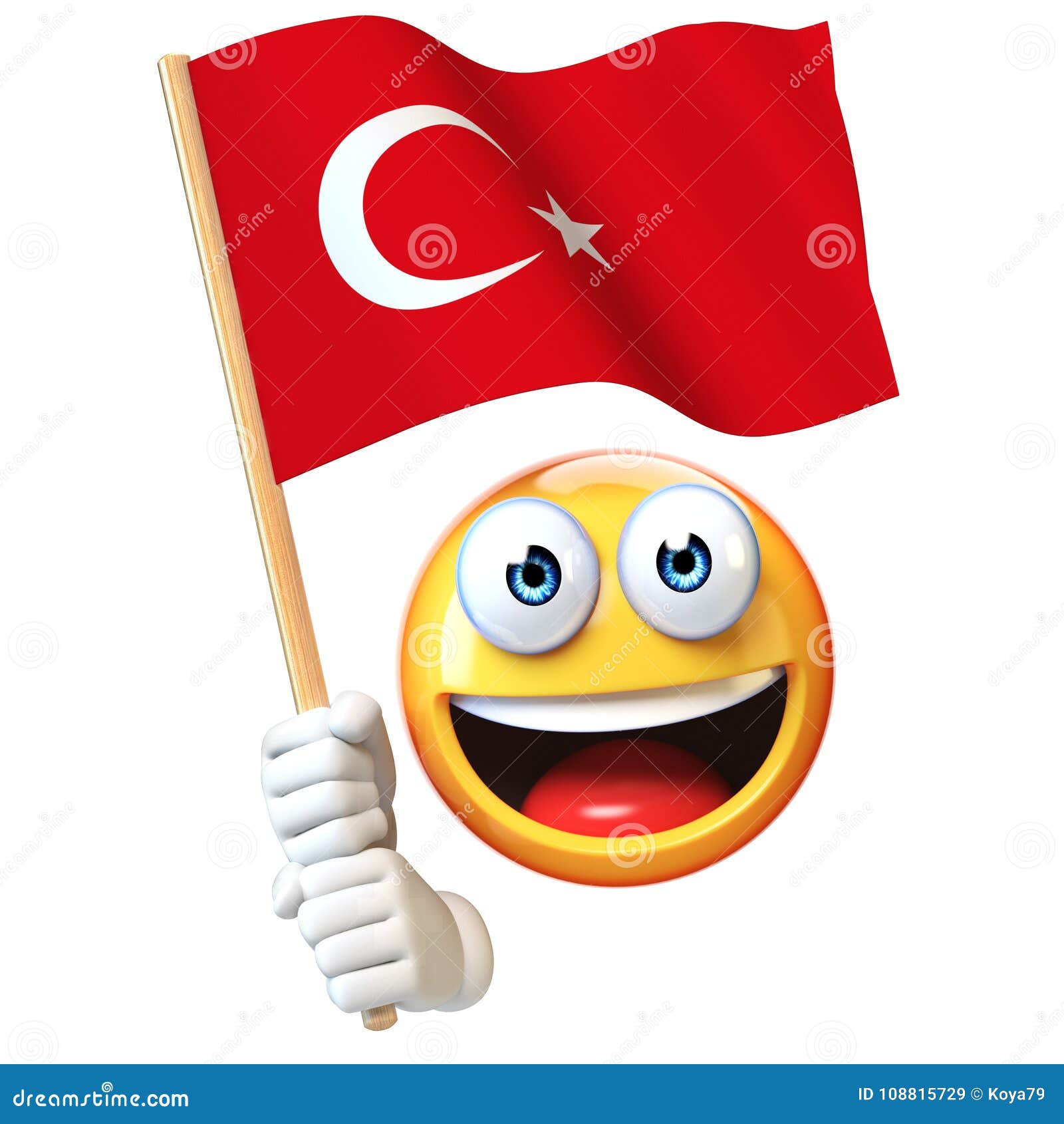 Emoji Держа Turkish Сигнализирует, Национальный Флаг Смайлика.