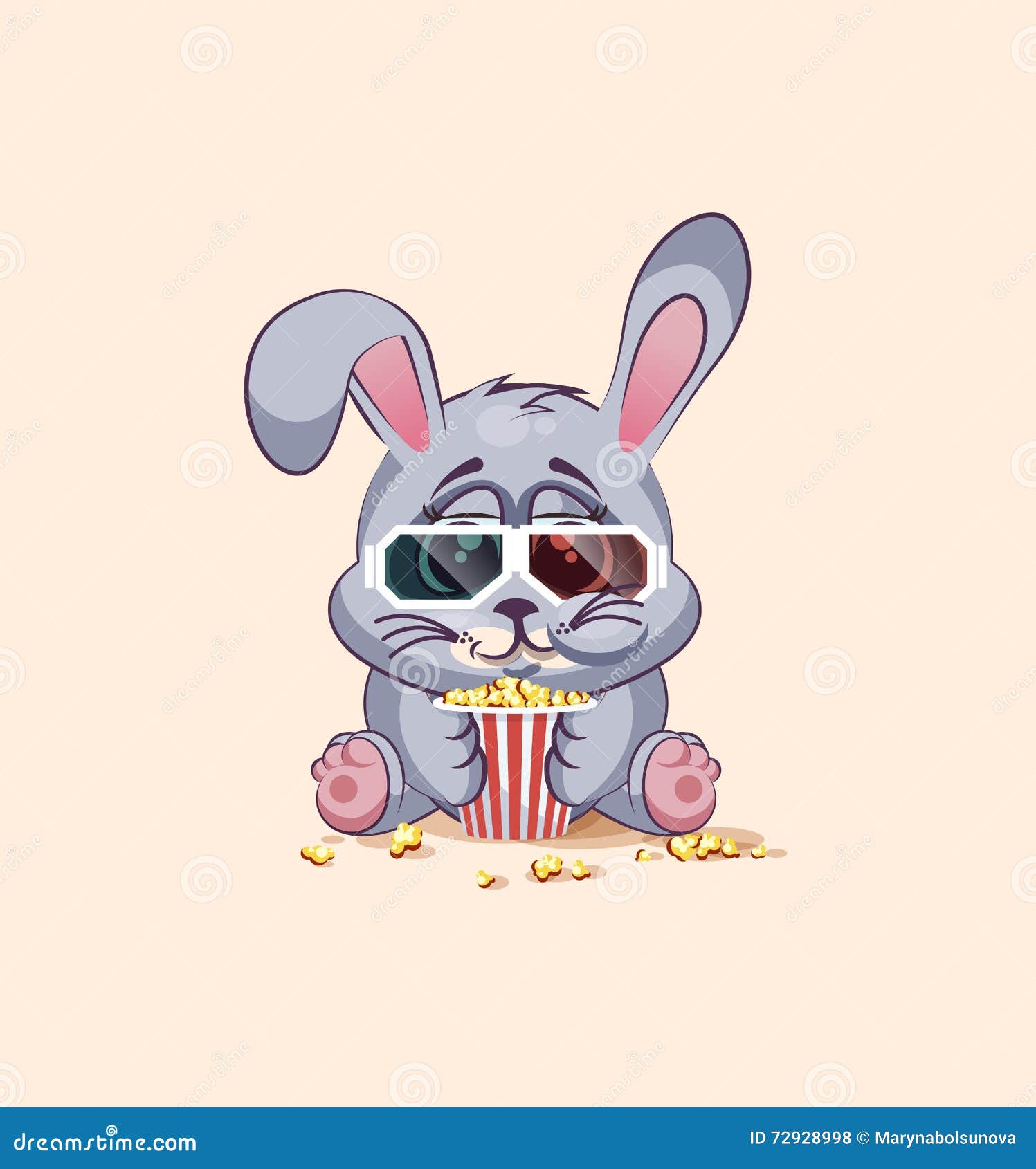 Emoji Character Cartoon Gray Leveret Chewing Popcorn, Watching Movie in 3D Glasses Sticker Emoticon Stock Vector - Illustration of feet, emoticons: 72928998 Emoji Character Cartoon Gray Leveret Chewing Popcorn, Watching Movie in 3D Glasses Sticker Emoticon Stock Vector - Illustration of feet, emoticons: 72928998