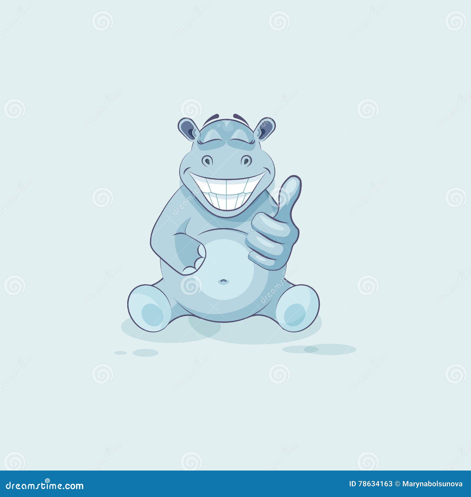 Emoji Character Cartoon Hippopotamus Approves with Thumb Up Stock Vector -  Illustration of happiness, animal: 78634163