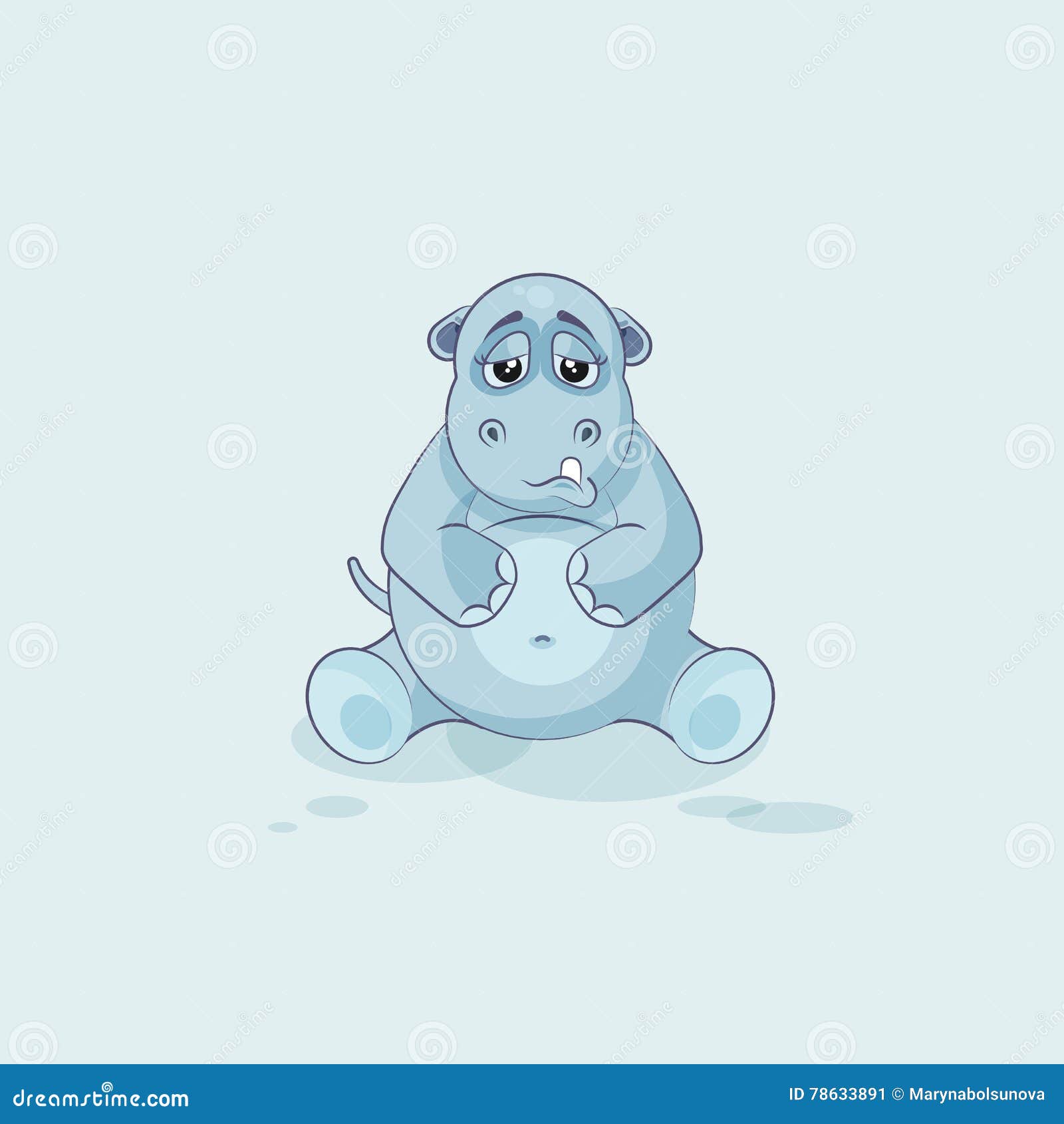Emoji Character Cartoon Hippopotamus Sad and Frustrated Stock Vector -  Illustration of idea, tail: 78633891
