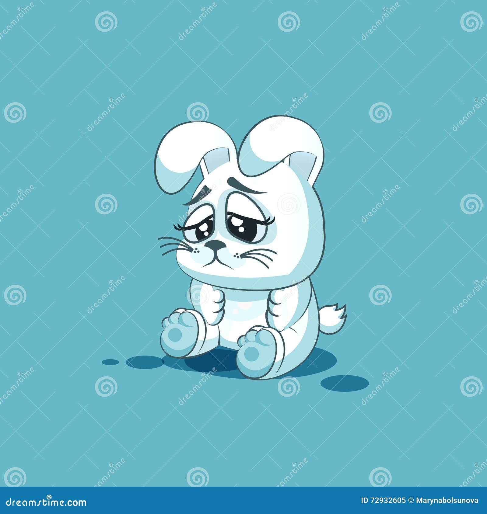 Emoji Character Cartoon White Leveret Sad and Frustrated Sticker Emoticon  Stock Vector - Illustration of hare, personage: 72932605