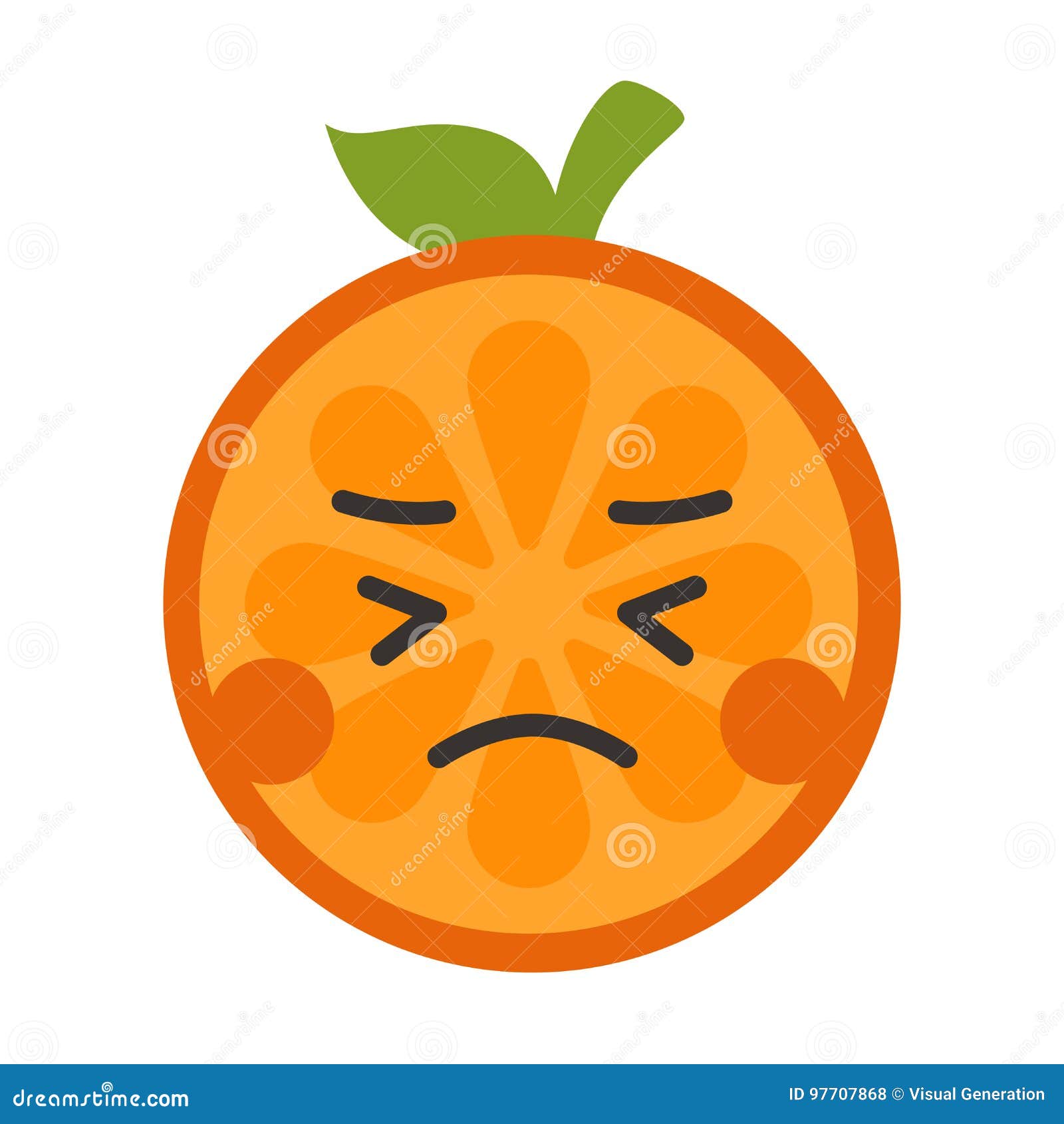 Emoji Crying Orange. Isolated Vector. Stock Vector Illustration of