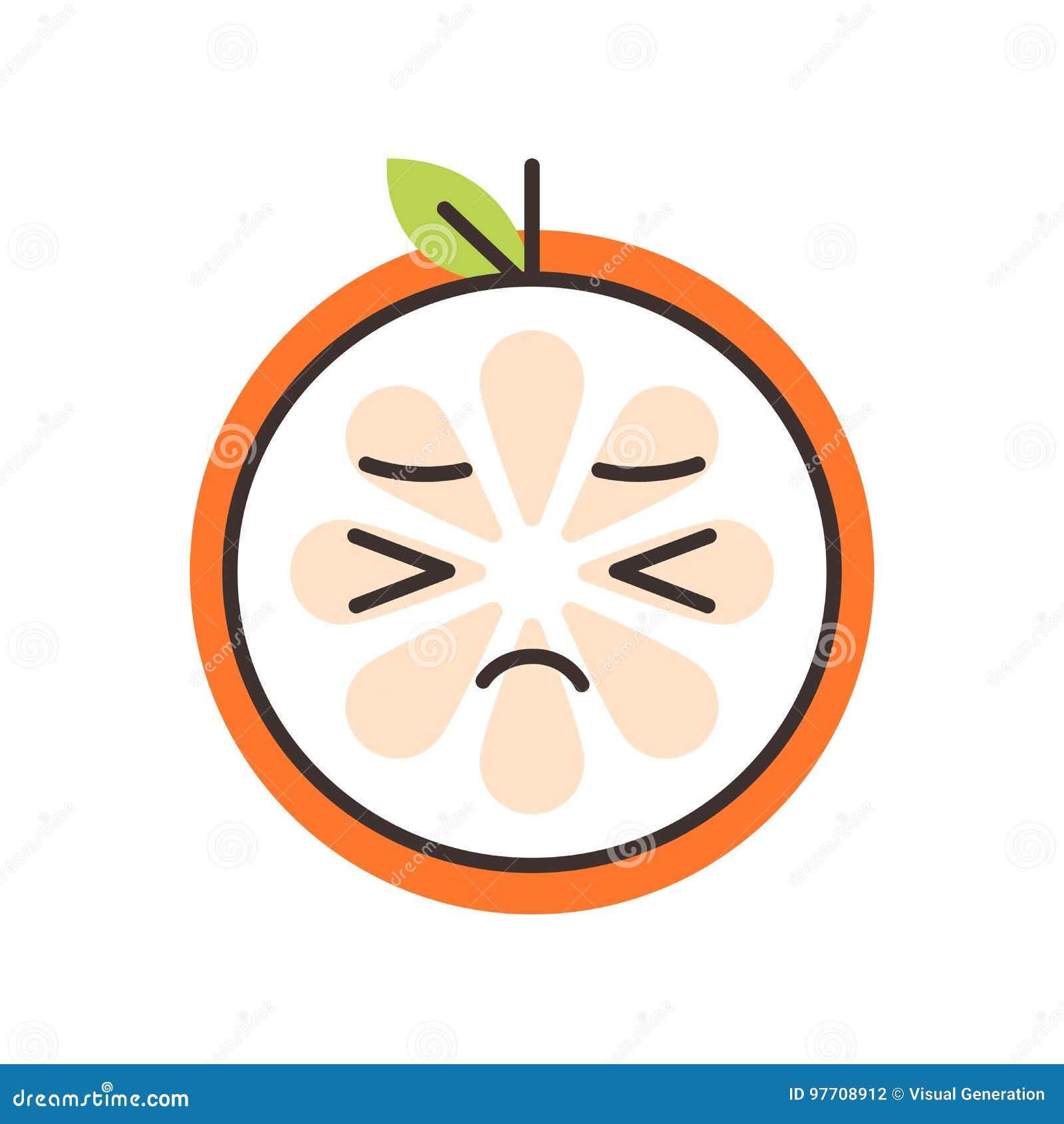 Emoji Crying Orange. Isolated Vector. Stock Vector Illustration of