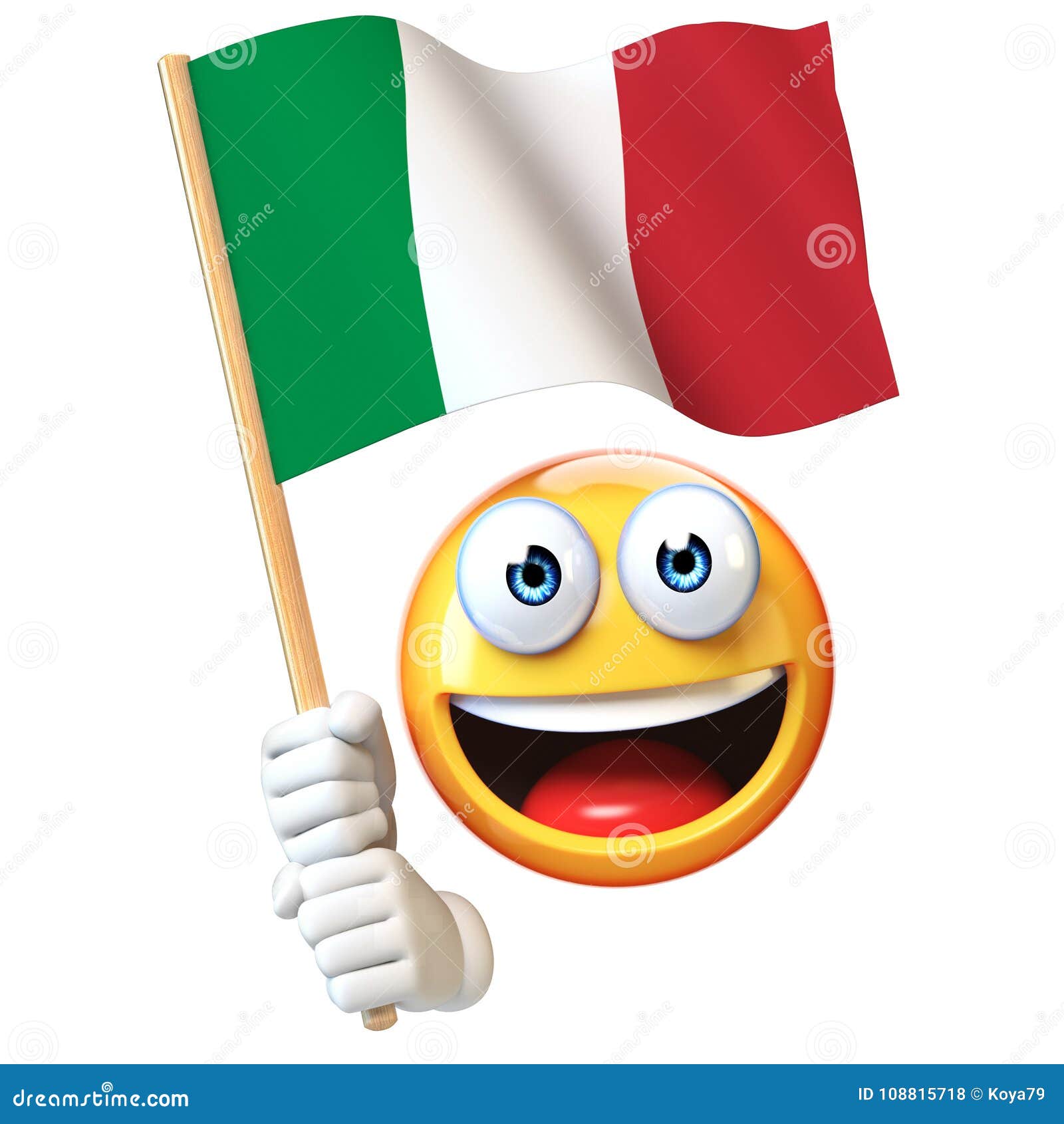 Emoji, Das Italienische Flagge, Wellenartig Bewegende Staatsflagge