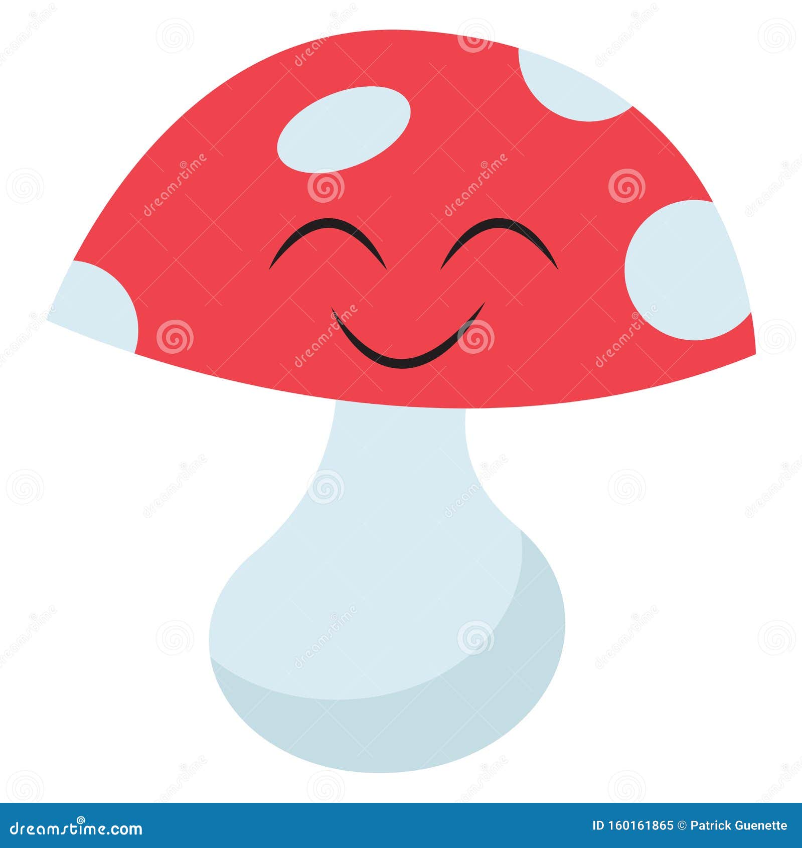 vetor bonito sorridente cogumelo kawaii colorido e ilustração
